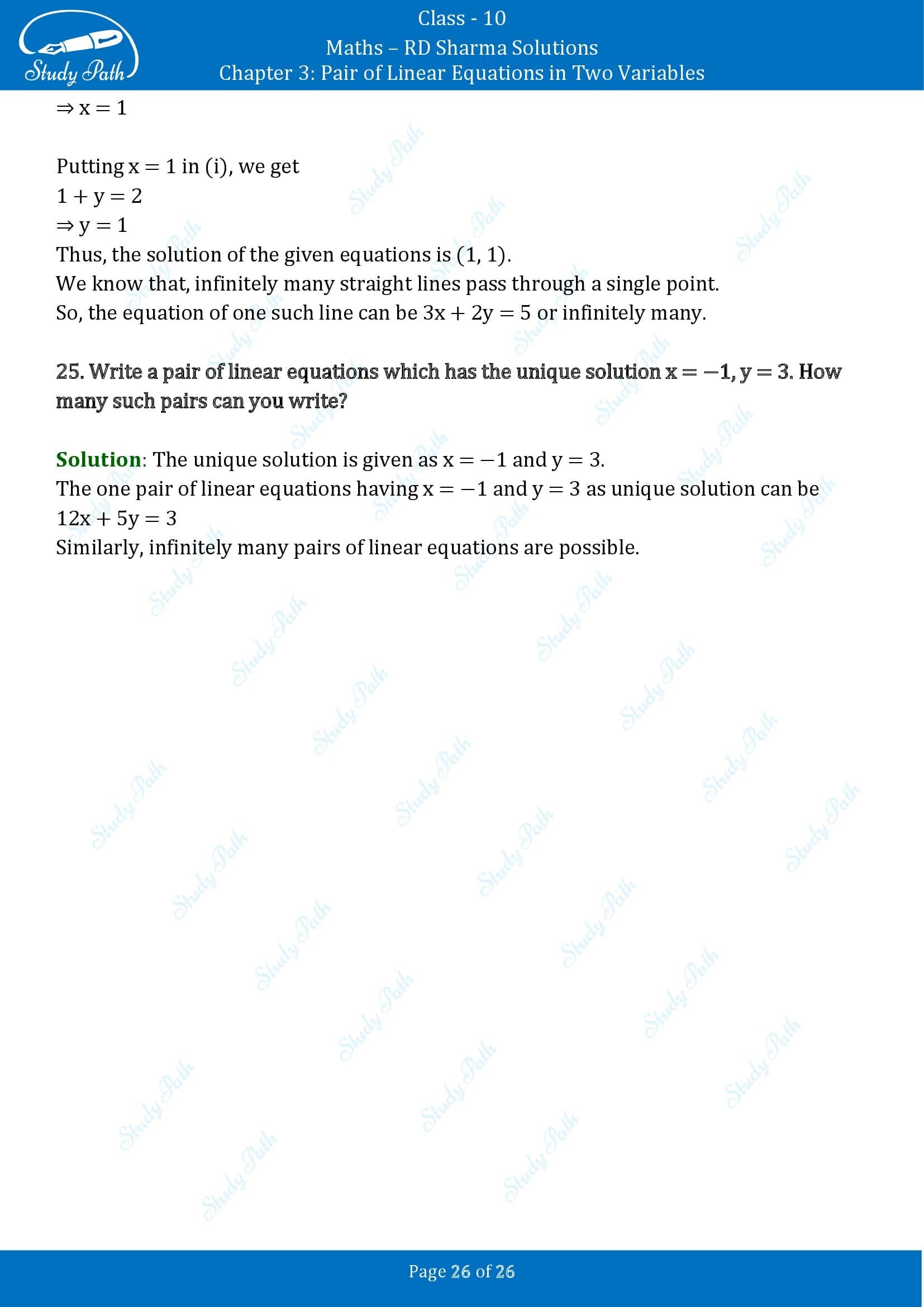 RD Sharma Solutions Class 10 Chapter 3 Pair of Linear Equations in Two Variables Exercise 3.3 00026