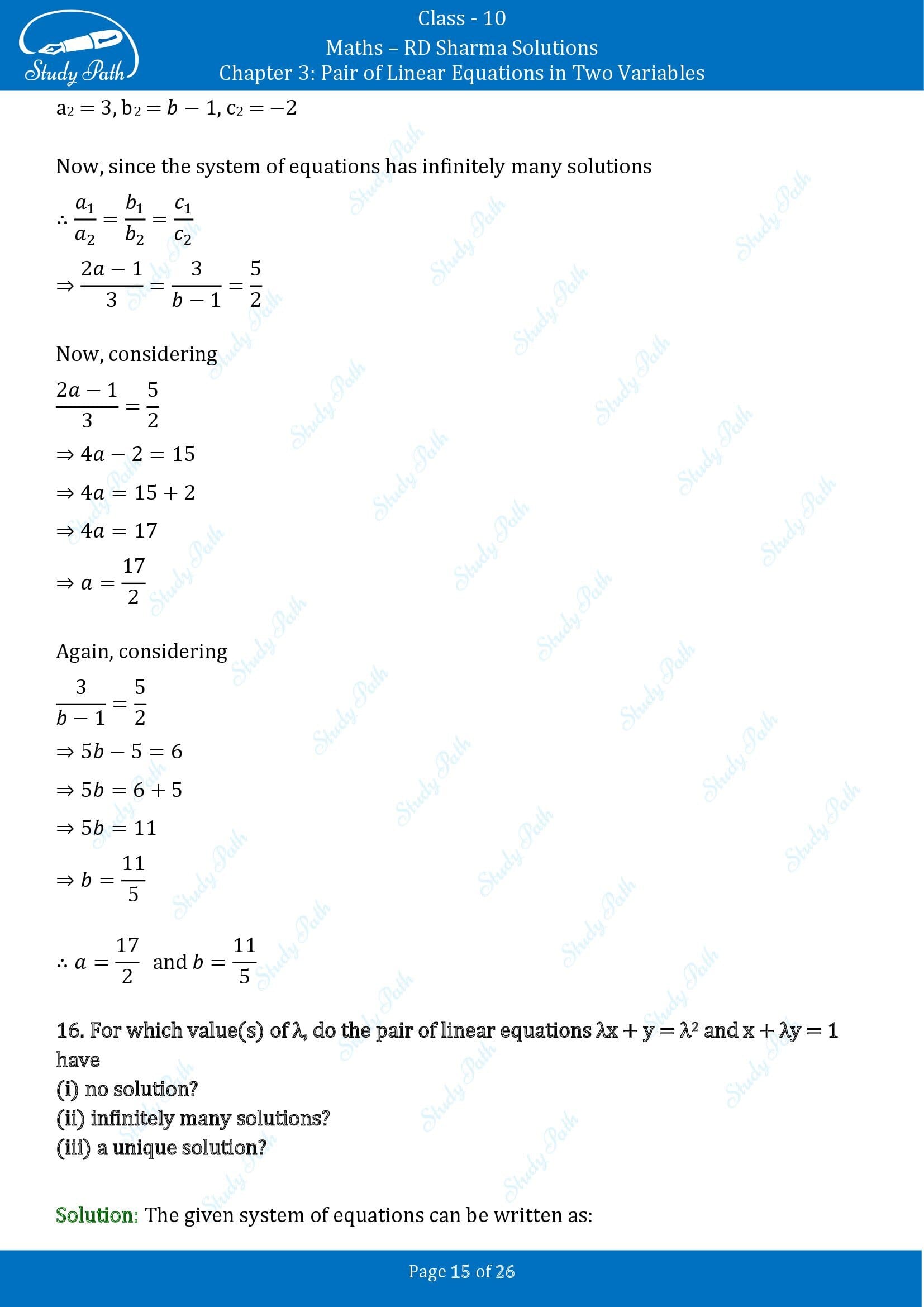 RD Sharma Solutions Class 10 Chapter 3 Pair of Linear Equations in Two Variables Exercise 3.4 00015