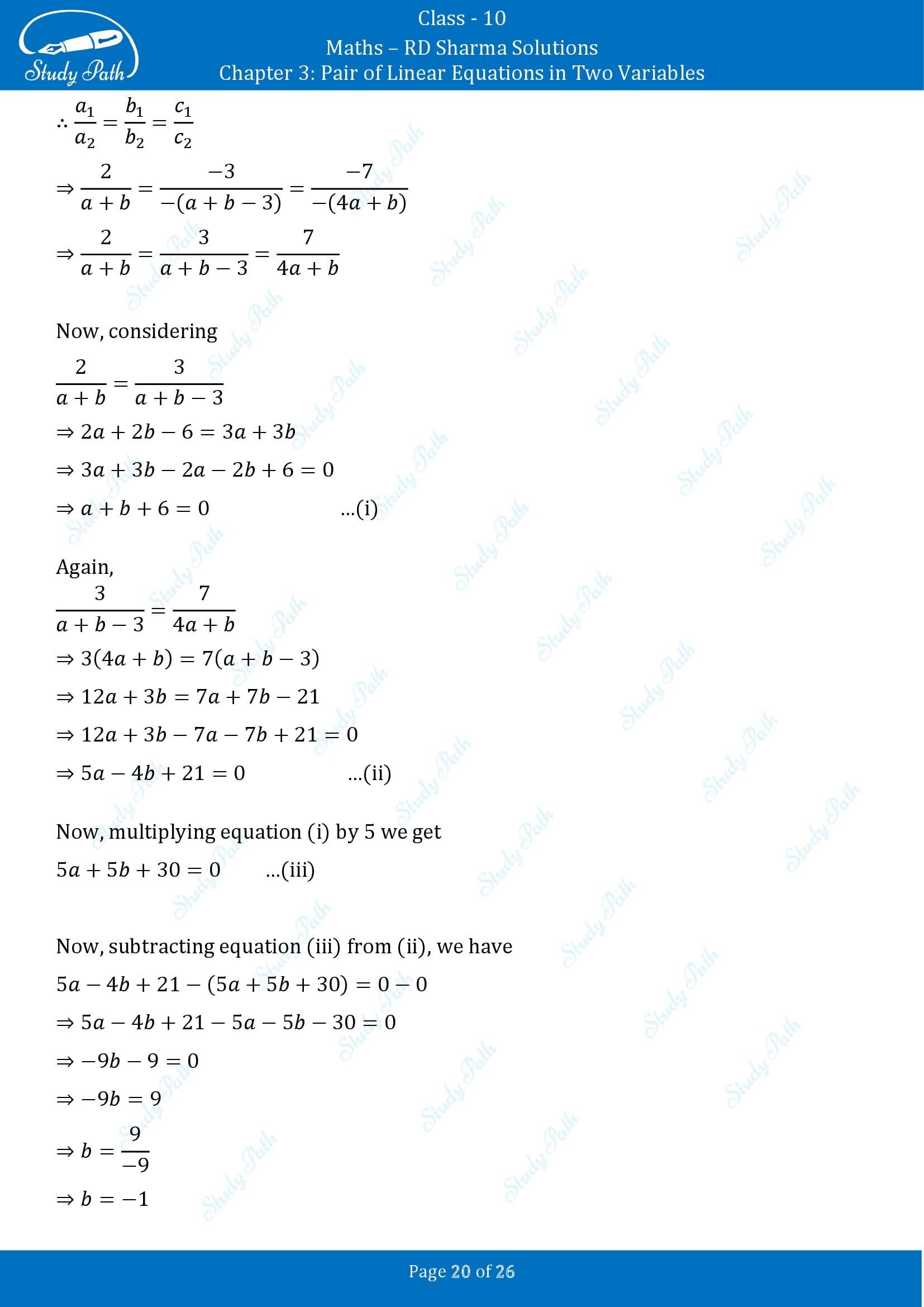 RD Sharma Solutions Class 10 Chapter 3 Pair of Linear Equations in Two Variables Exercise 3.4 00020