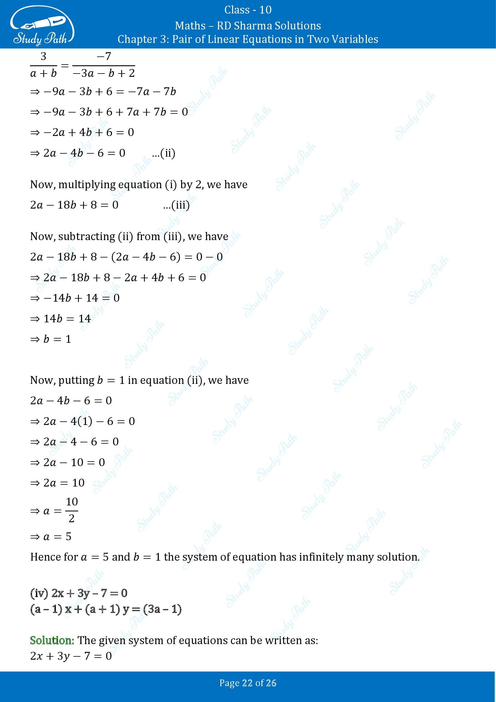 RD Sharma Solutions Class 10 Chapter 3 Pair of Linear Equations in Two Variables Exercise 3.4 00022