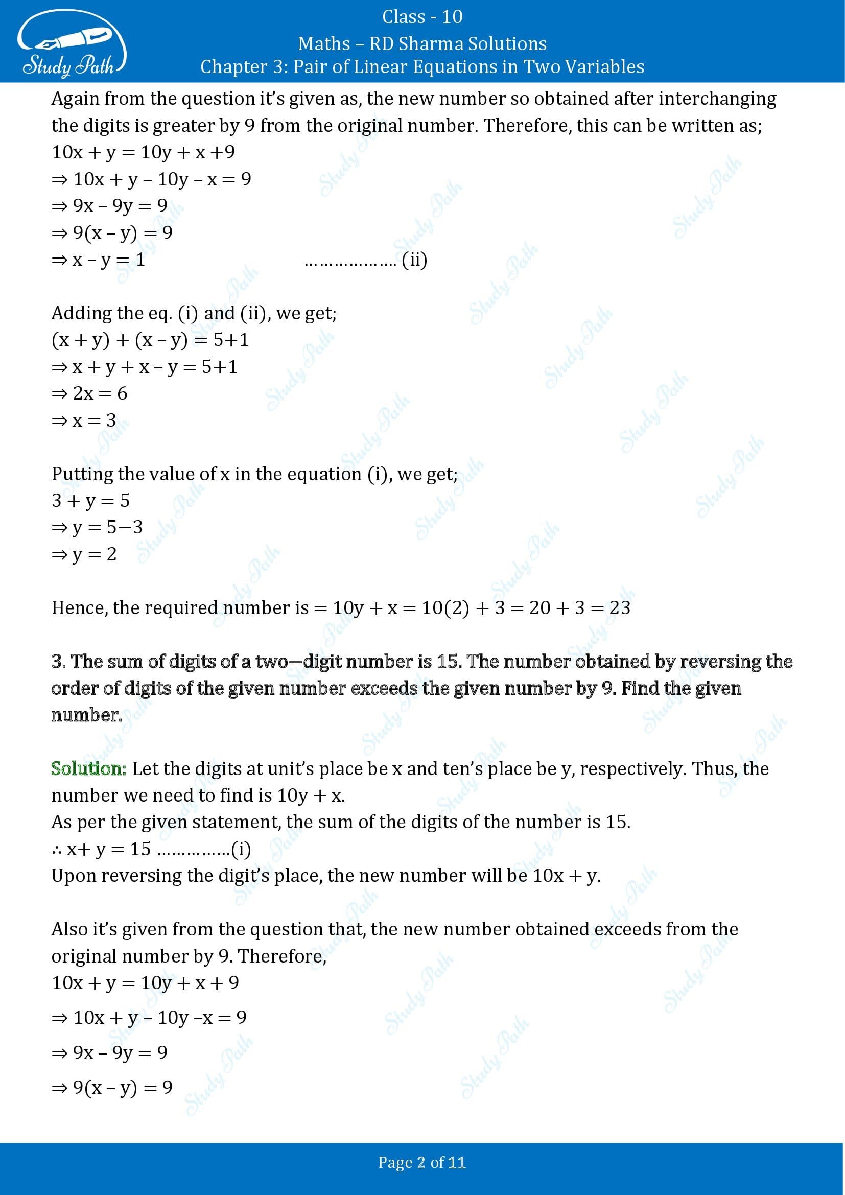 RD Sharma Solutions Class 10 Chapter 3 Pair of Linear Equations in Two Variables Exercise 3.6 00002