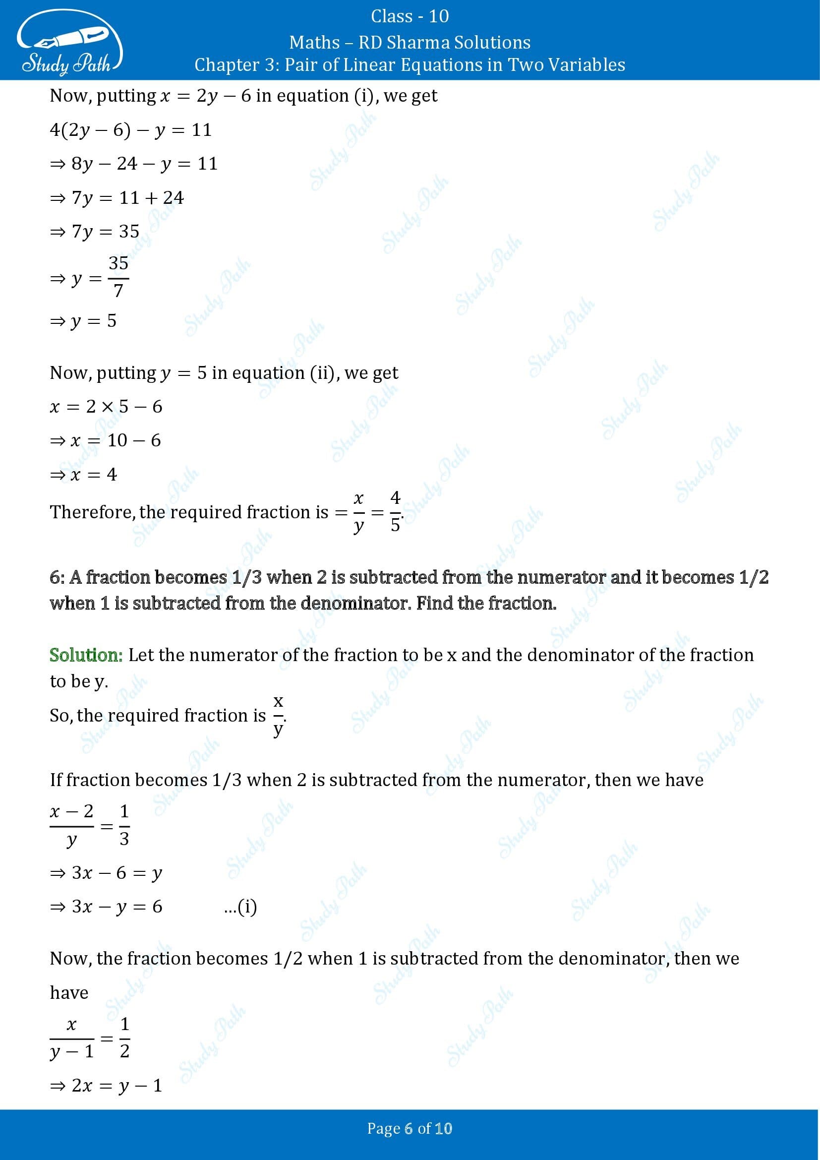 RD Sharma Solutions Class 10 Chapter 3 Pair of Linear Equations in Two Variables Exercise 3.7 00006