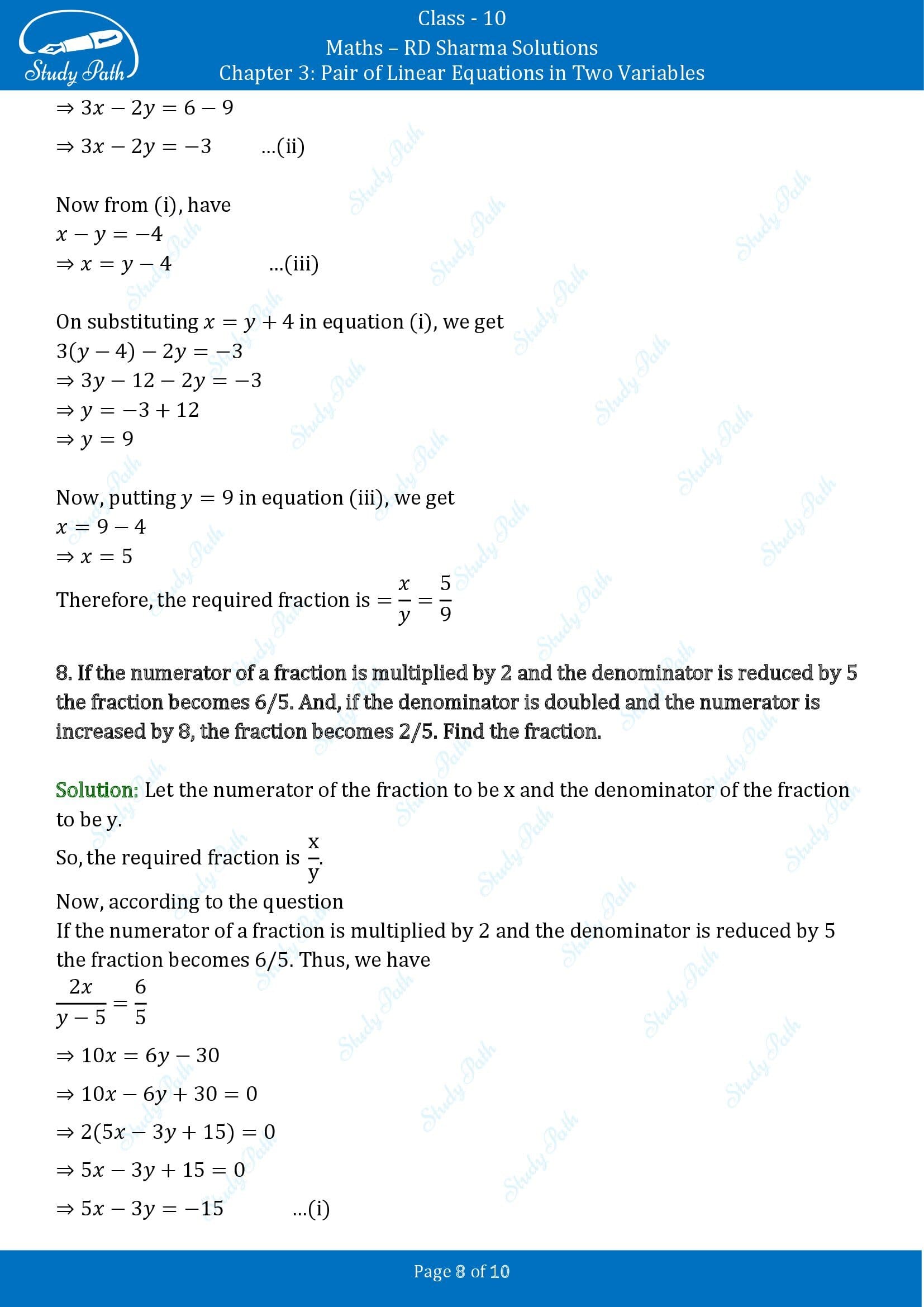 RD Sharma Solutions Class 10 Chapter 3 Pair of Linear Equations in Two Variables Exercise 3.7 00008