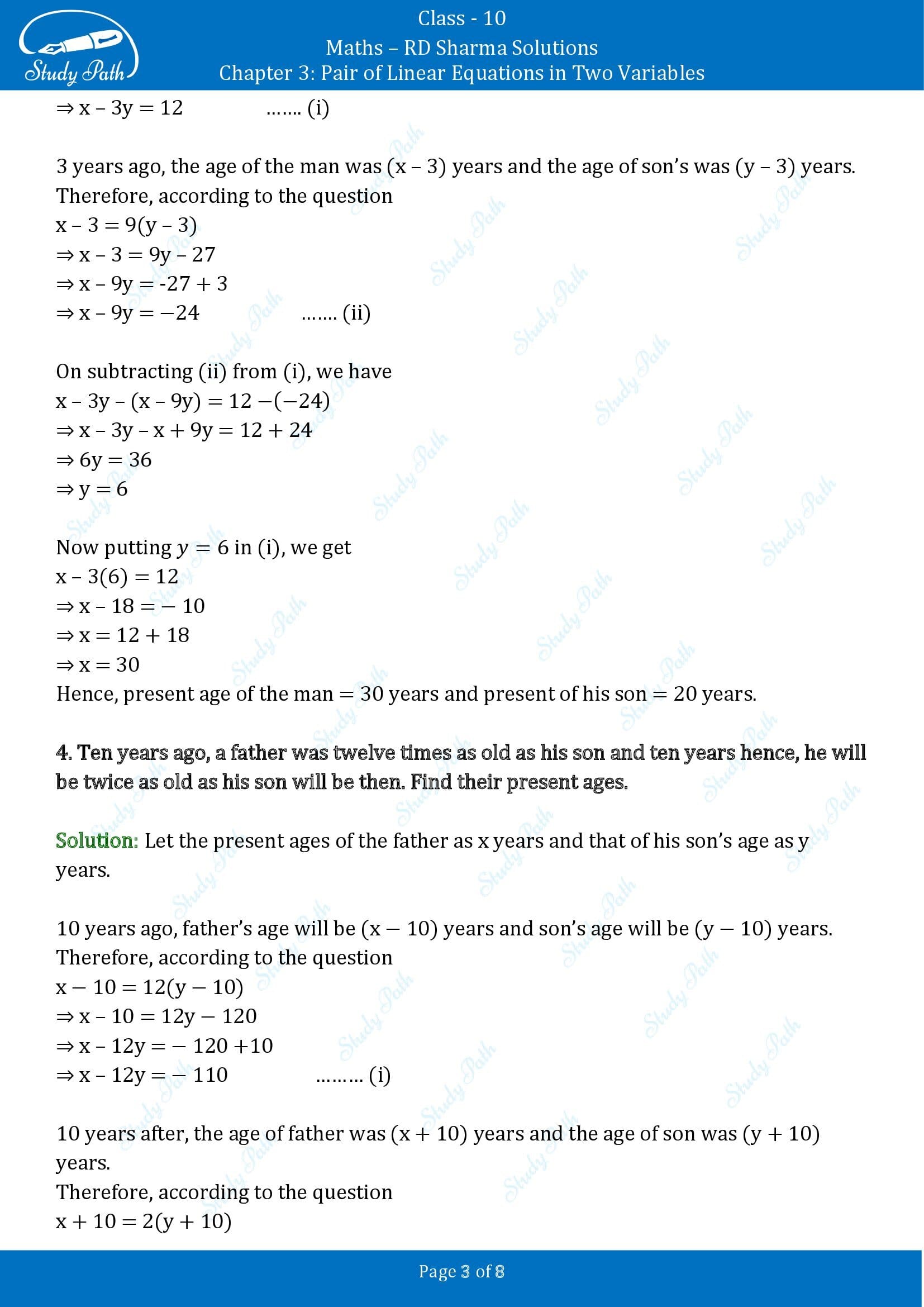 RD Sharma Solutions Class 10 Chapter 3 Pair of Linear Equations in Two Variables Exercise 3.8 00003