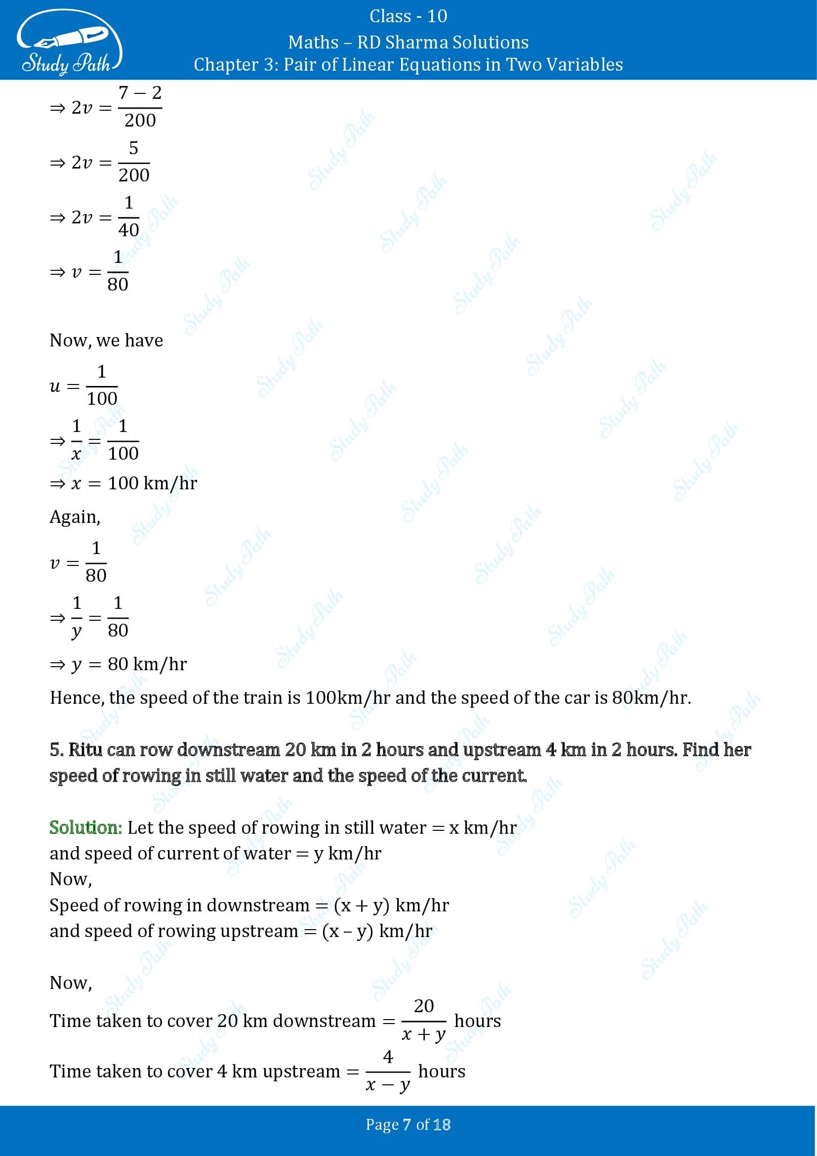 RD Sharma Solutions Class 10 Chapter 3 Pair of Linear Equations in Two Variables Exercise 3.9 00007