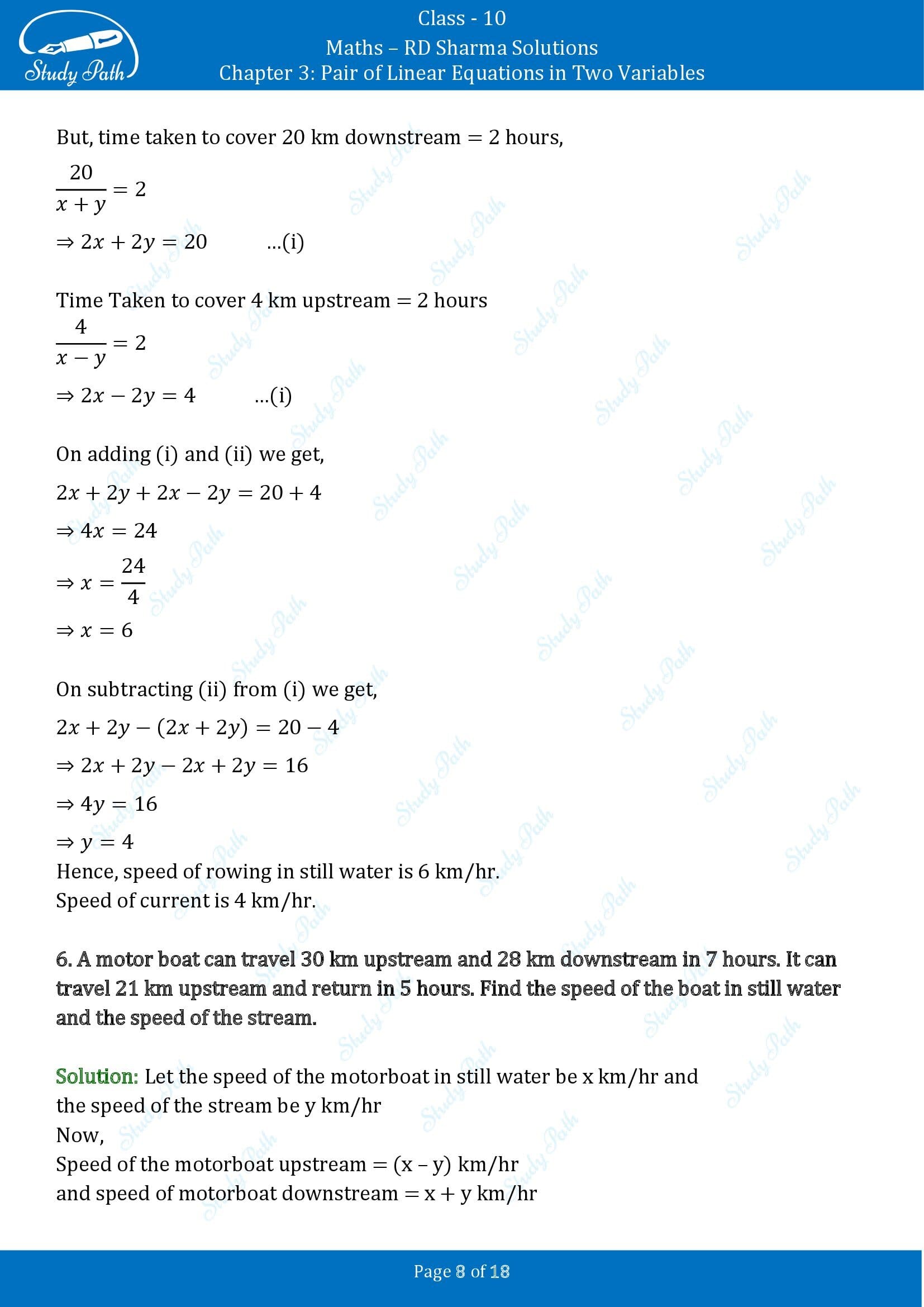 RD Sharma Solutions Class 10 Chapter 3 Pair of Linear Equations in Two Variables Exercise 3.9 00008