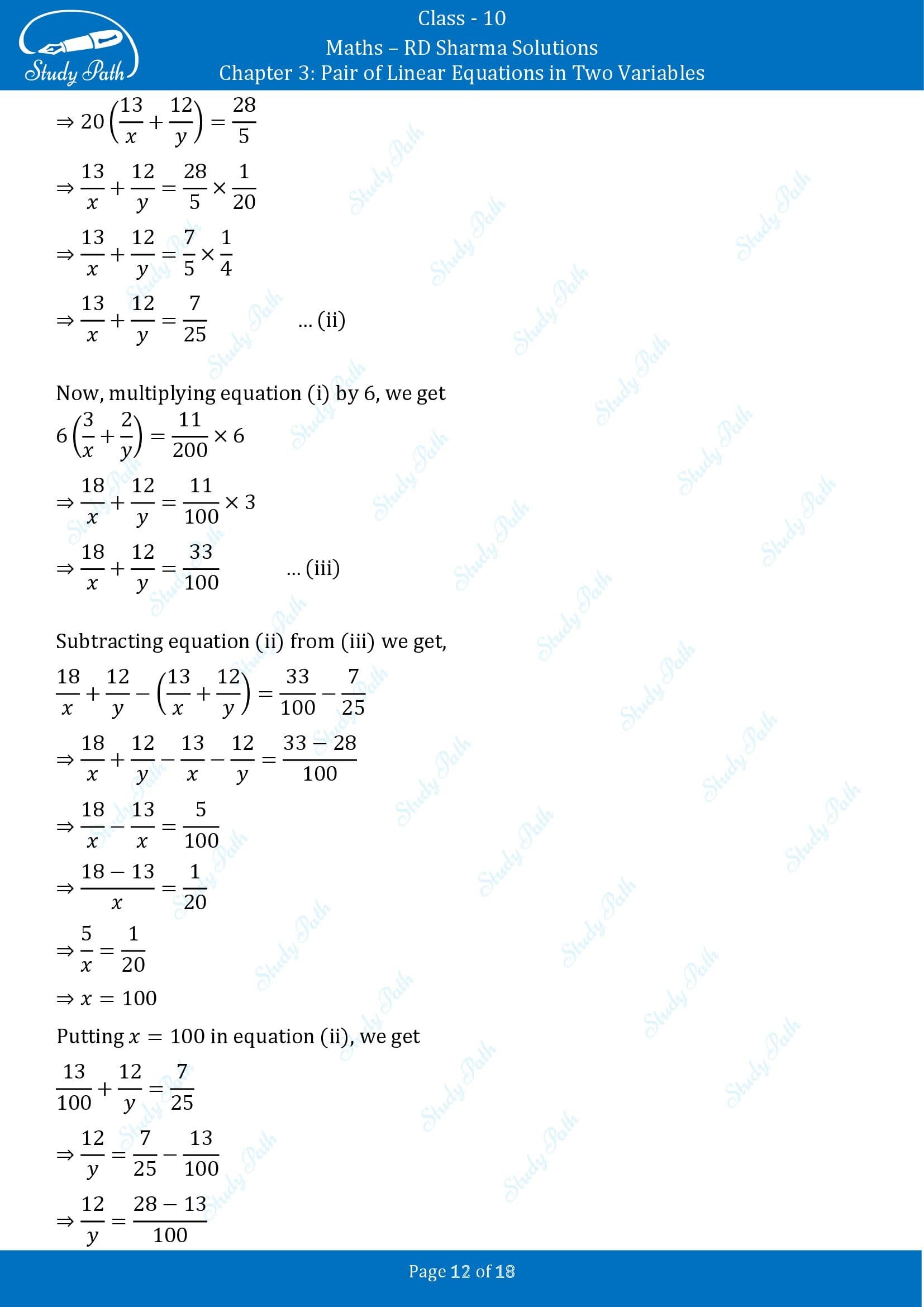 RD Sharma Solutions Class 10 Chapter 3 Pair of Linear Equations in Two Variables Exercise 3.9 00012