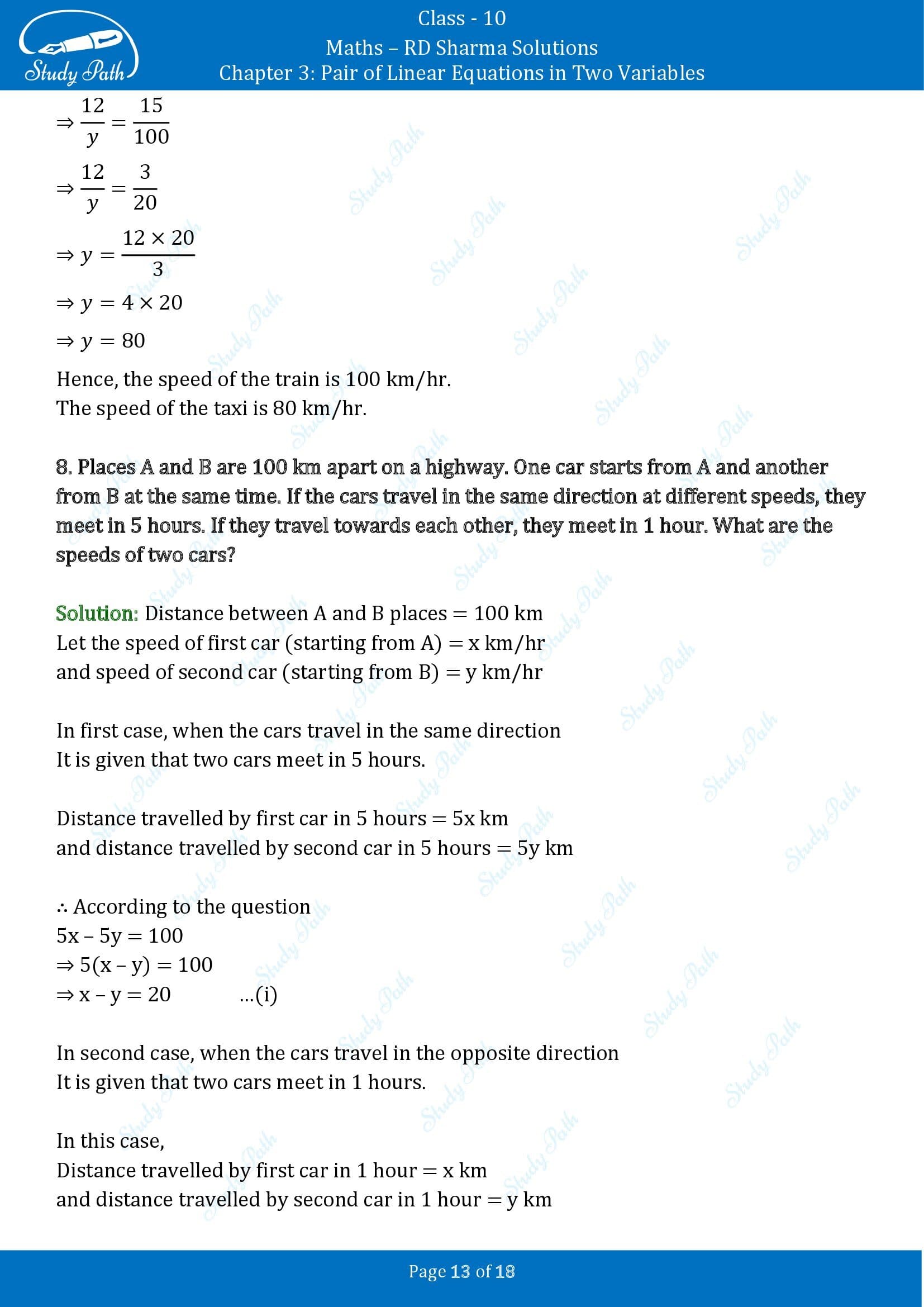 RD Sharma Solutions Class 10 Chapter 3 Pair of Linear Equations in Two Variables Exercise 3.9 00013