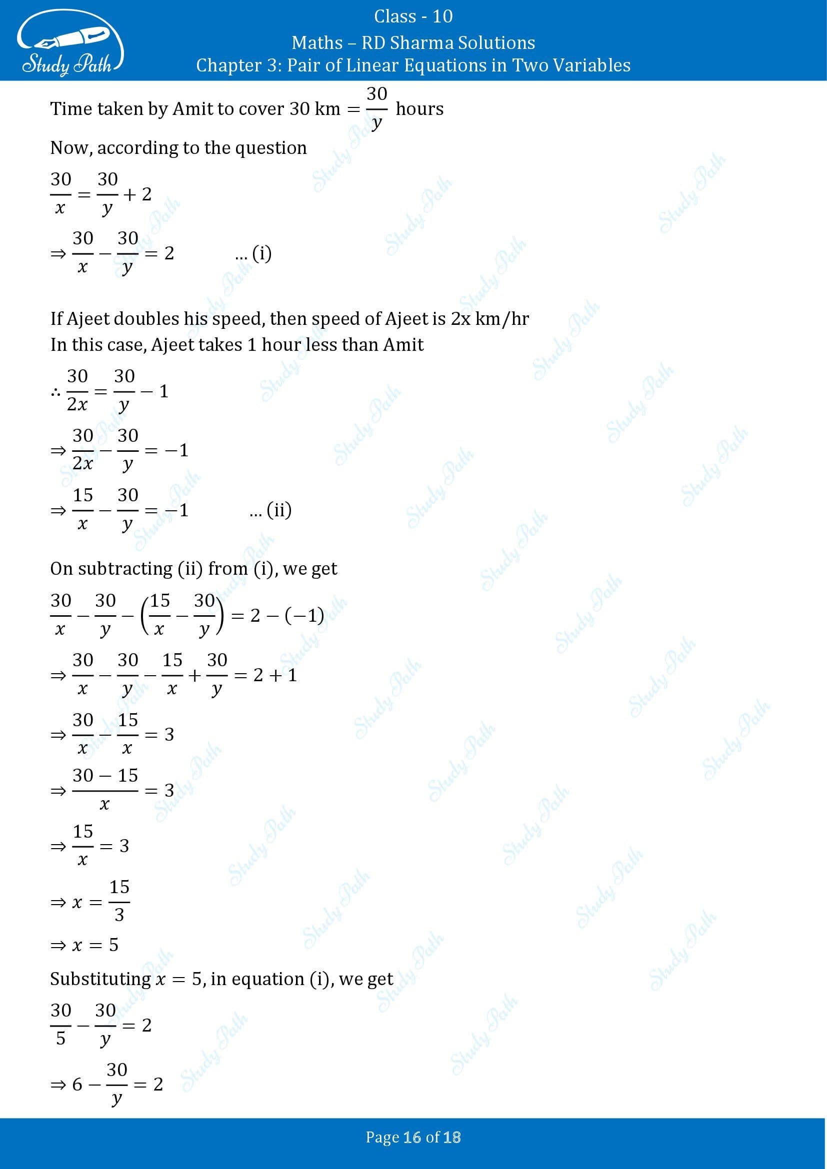 RD Sharma Solutions Class 10 Chapter 3 Pair of Linear Equations in Two Variables Exercise 3.9 00016