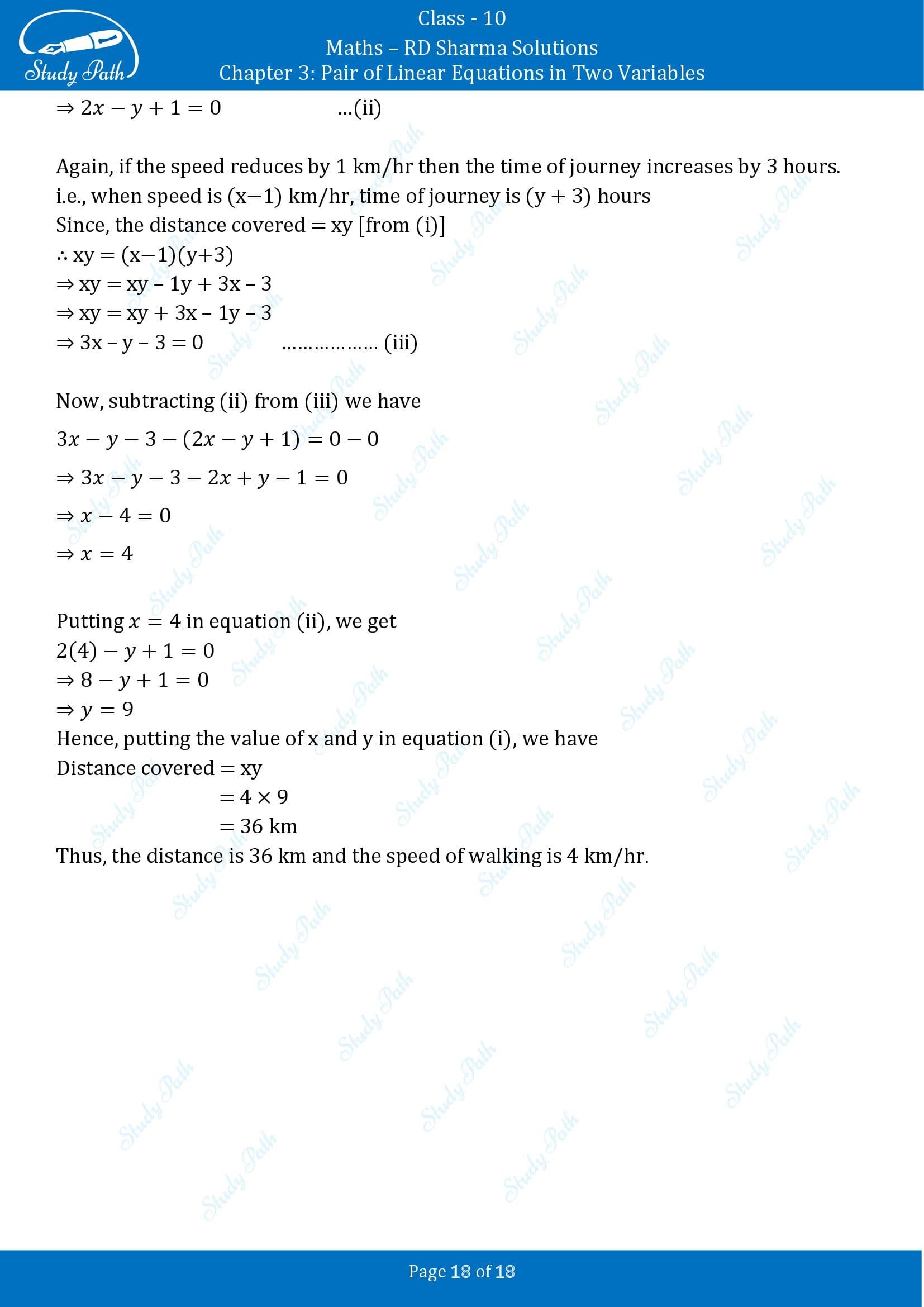 RD Sharma Solutions Class 10 Chapter 3 Pair of Linear Equations in Two Variables Exercise 3.9 00018