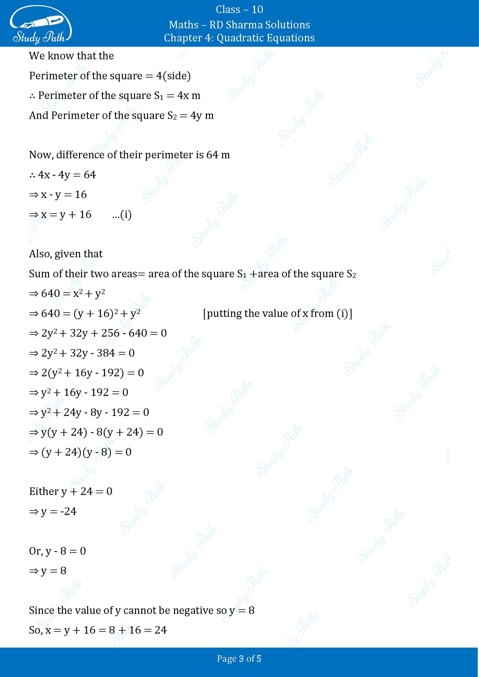 RD Sharma Solutions Class 10 Chapter 4 Quadratic Equations Exercise 4.10 00003