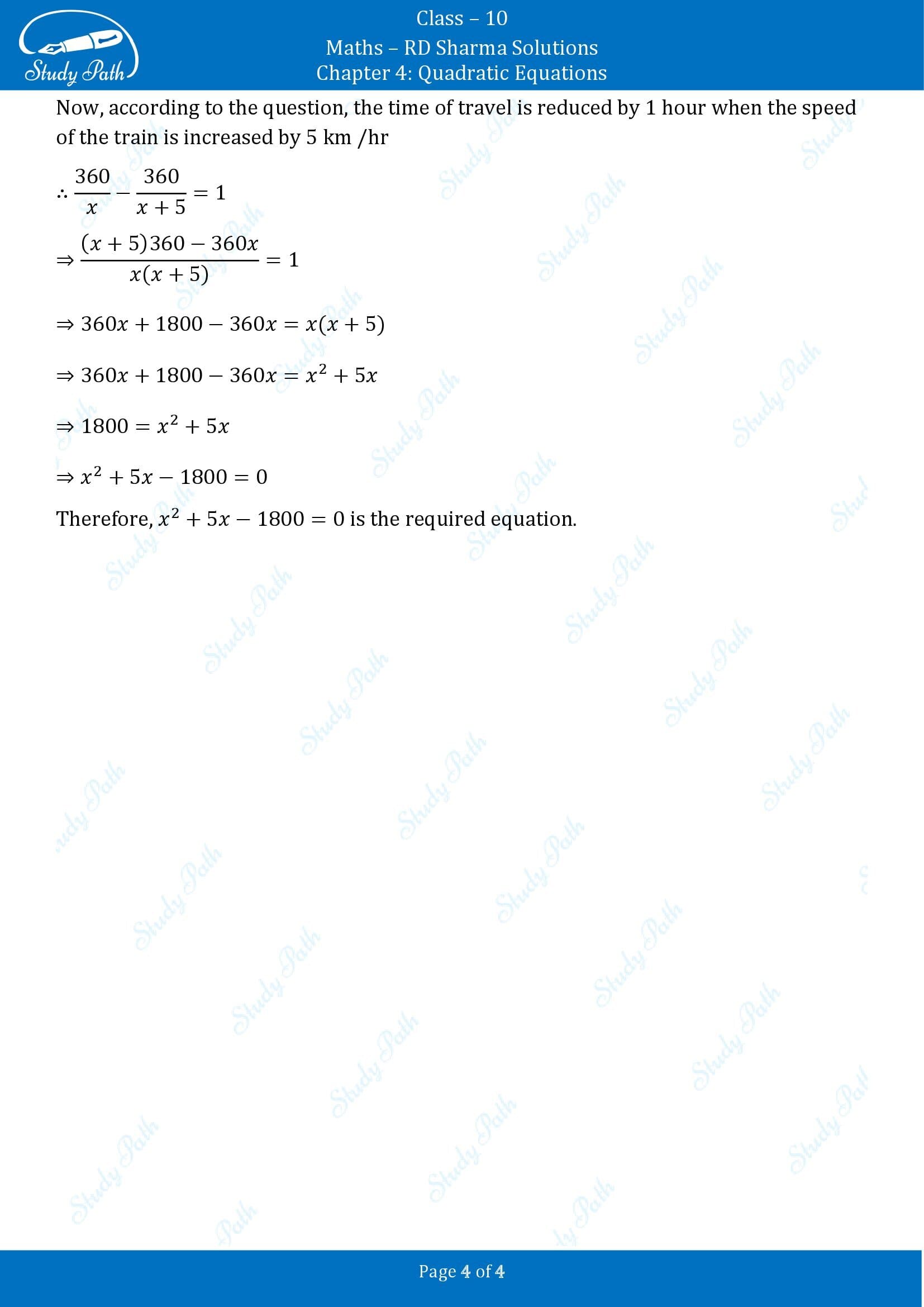 RD Sharma Solutions Class 10 Chapter 4 Quadratic Equations Exercise 4.2 00004