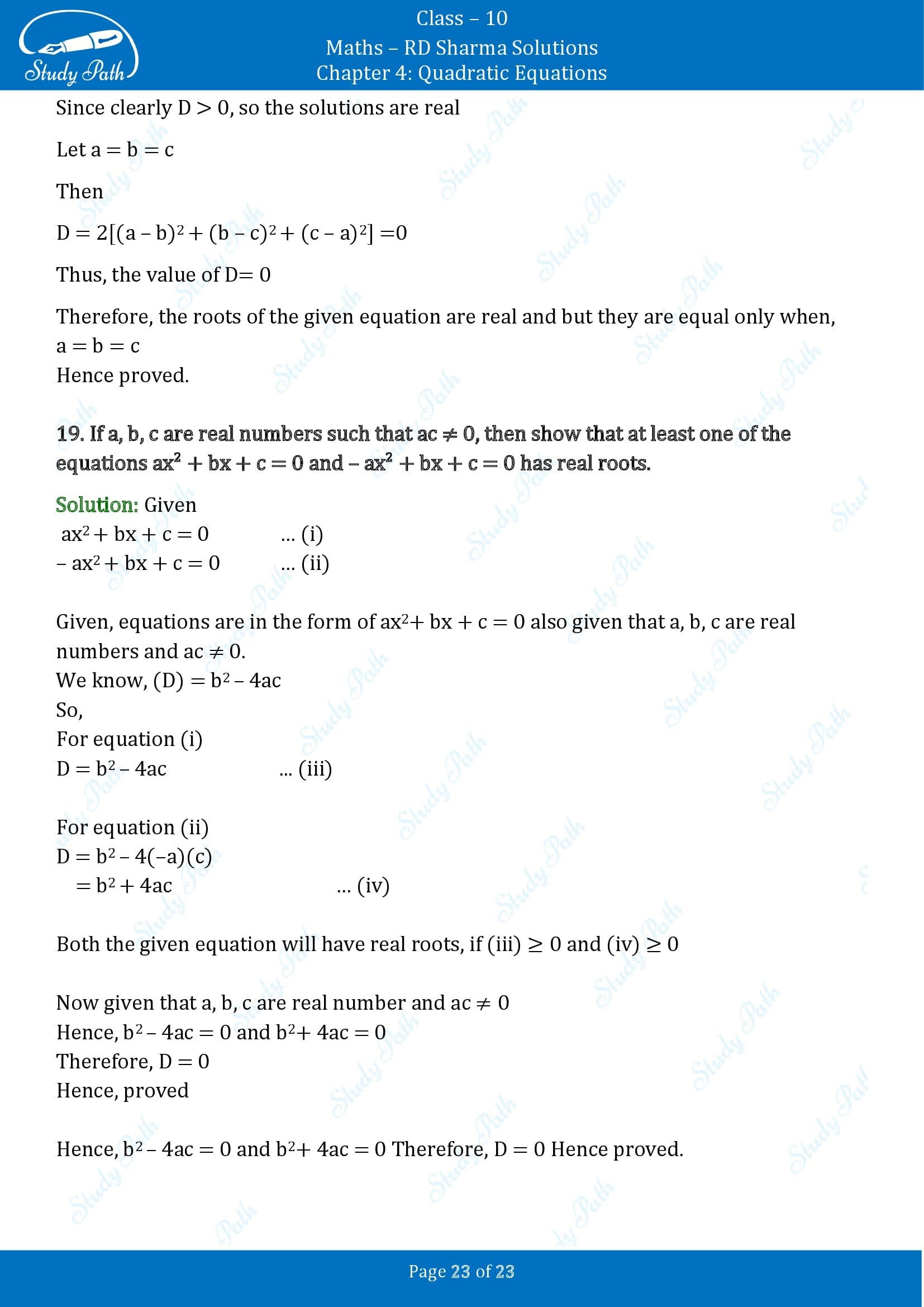 RD Sharma Solutions Class 10 Chapter 4 Quadratic Equations Exercise 4.5 00023