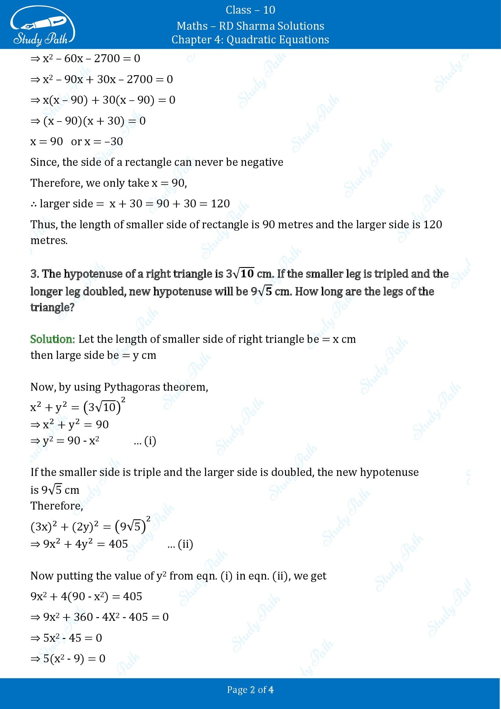 RD Sharma Solutions Class 10 Chapter 4 Quadratic Equations Exercise 4.9 00002