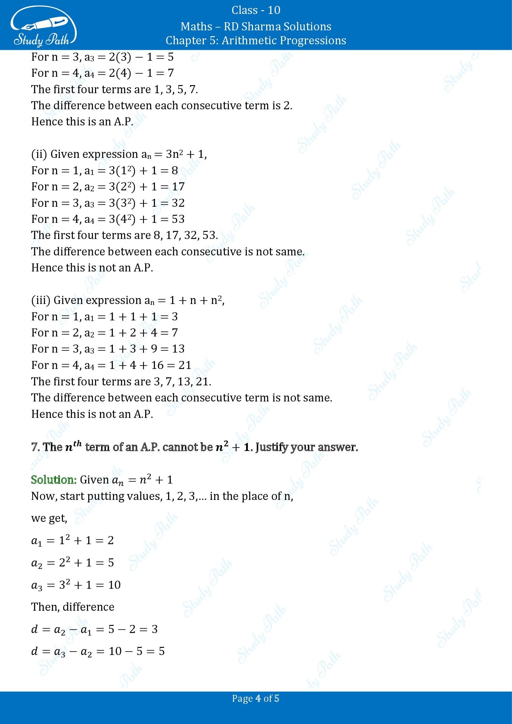 RD Sharma Solutions Class 10 Chapter 5 Arithmetic Progressions Exercise 5.2 00004