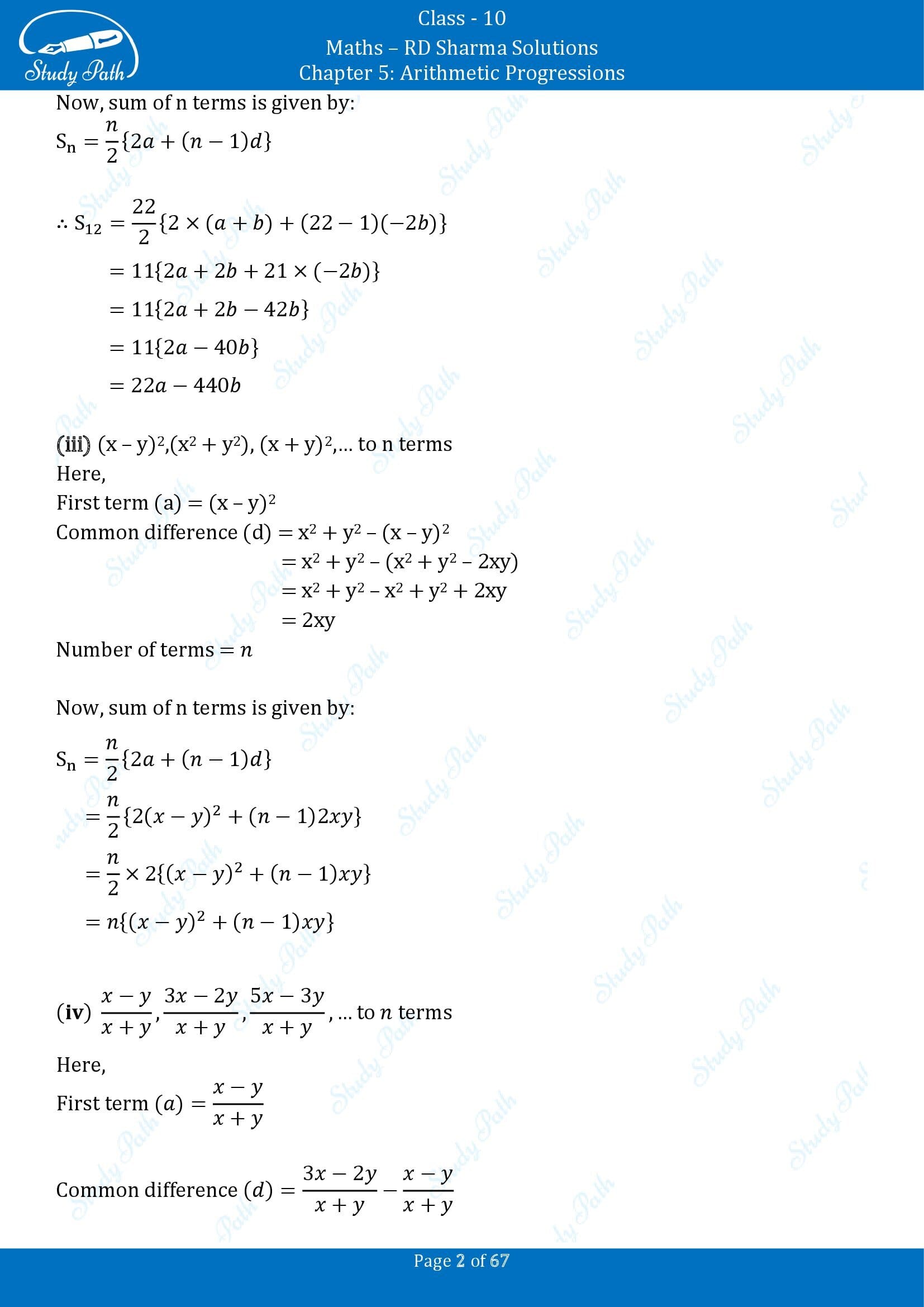 RD Sharma Solutions Class 10 Chapter 5 Arithmetic Progressions Exercise 5.6 00002