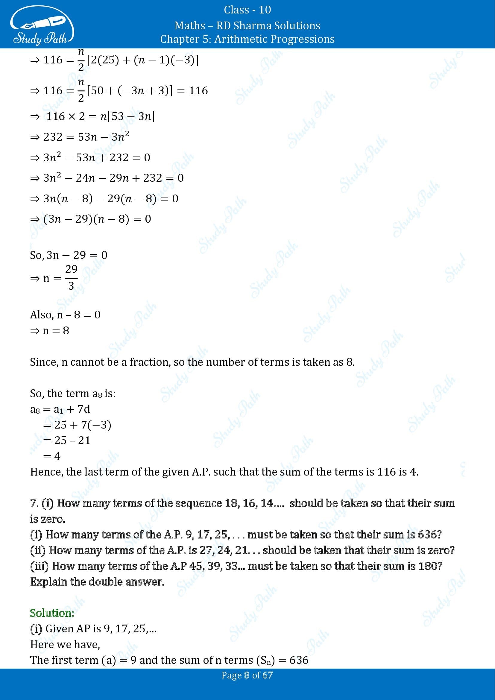 RD Sharma Solutions Class 10 Chapter 5 Arithmetic Progressions Exercise 5.6 00008