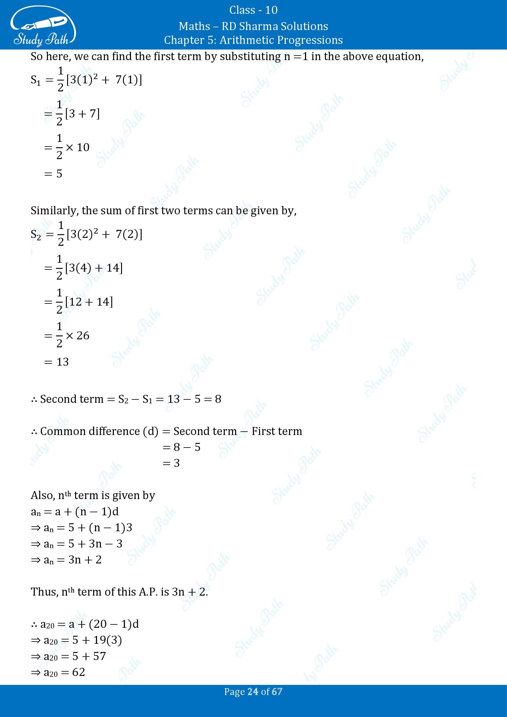 RD Sharma Solutions Class 10 Chapter 5 Arithmetic Progressions Exercise 5.6 00024