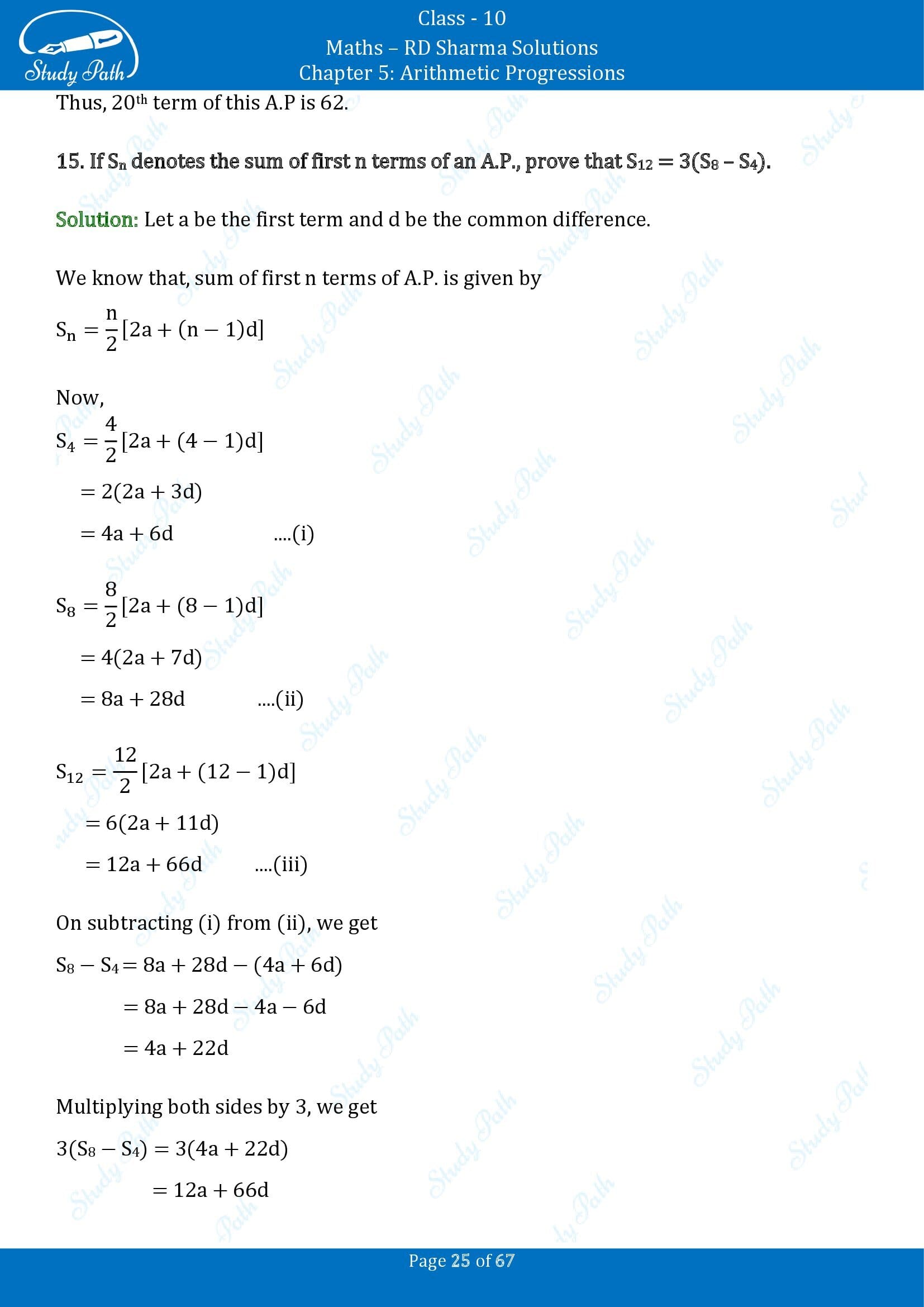 RD Sharma Solutions Class 10 Chapter 5 Arithmetic Progressions Exercise 5.6 00025