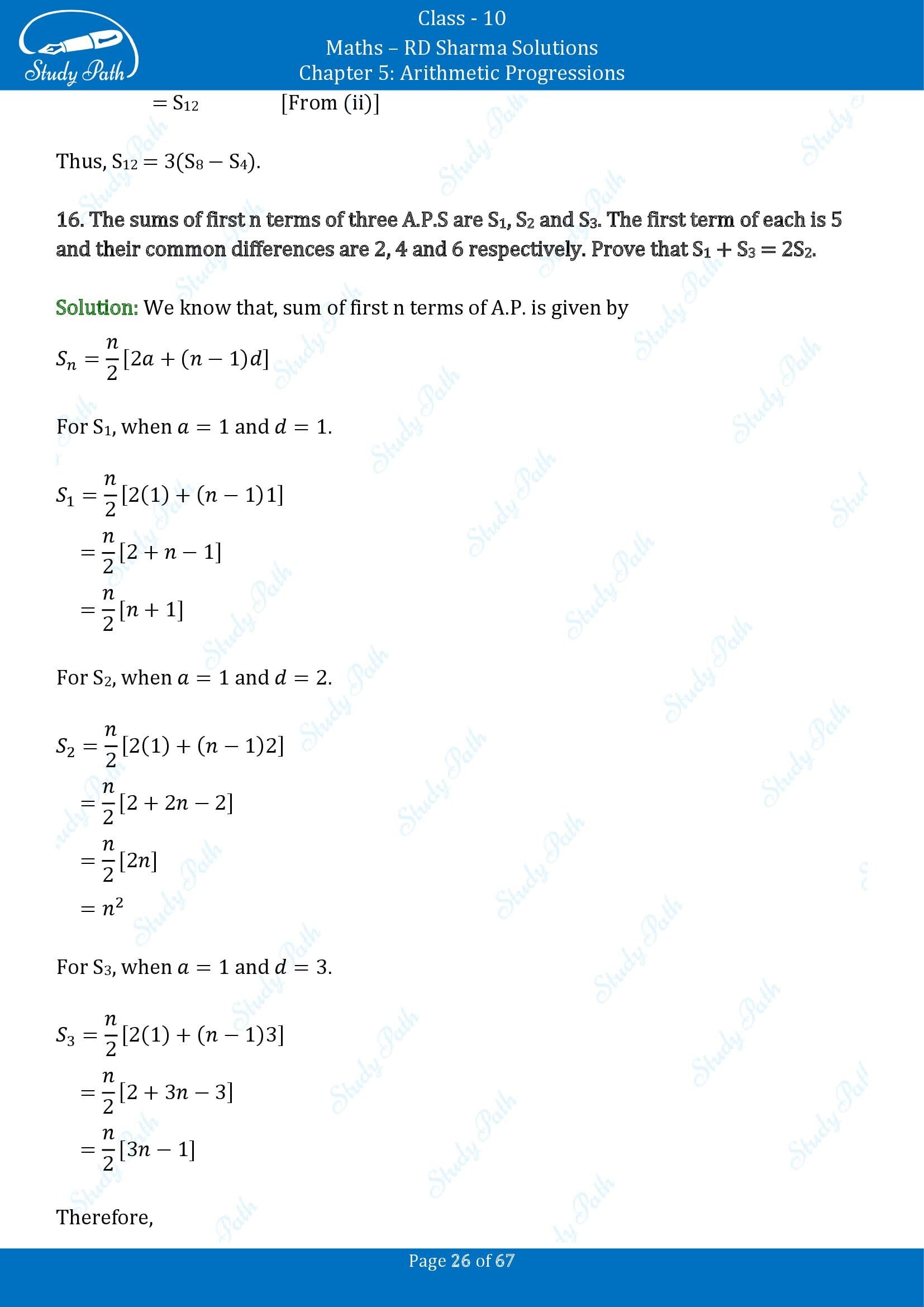 RD Sharma Solutions Class 10 Chapter 5 Arithmetic Progressions Exercise 5.6 00026