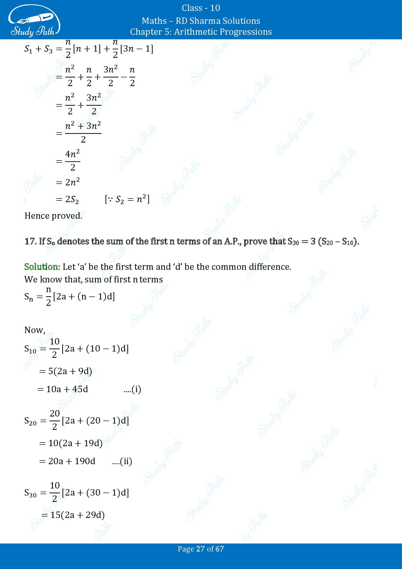 RD Sharma Solutions Class 10 Chapter 5 Arithmetic Progressions Exercise 5.6 00027