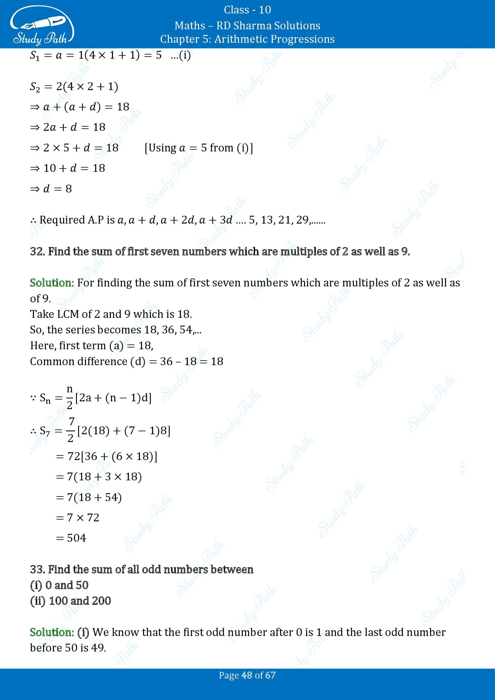 RD Sharma Solutions Class 10 Chapter 5 Arithmetic Progressions Exercise 5.6 00048