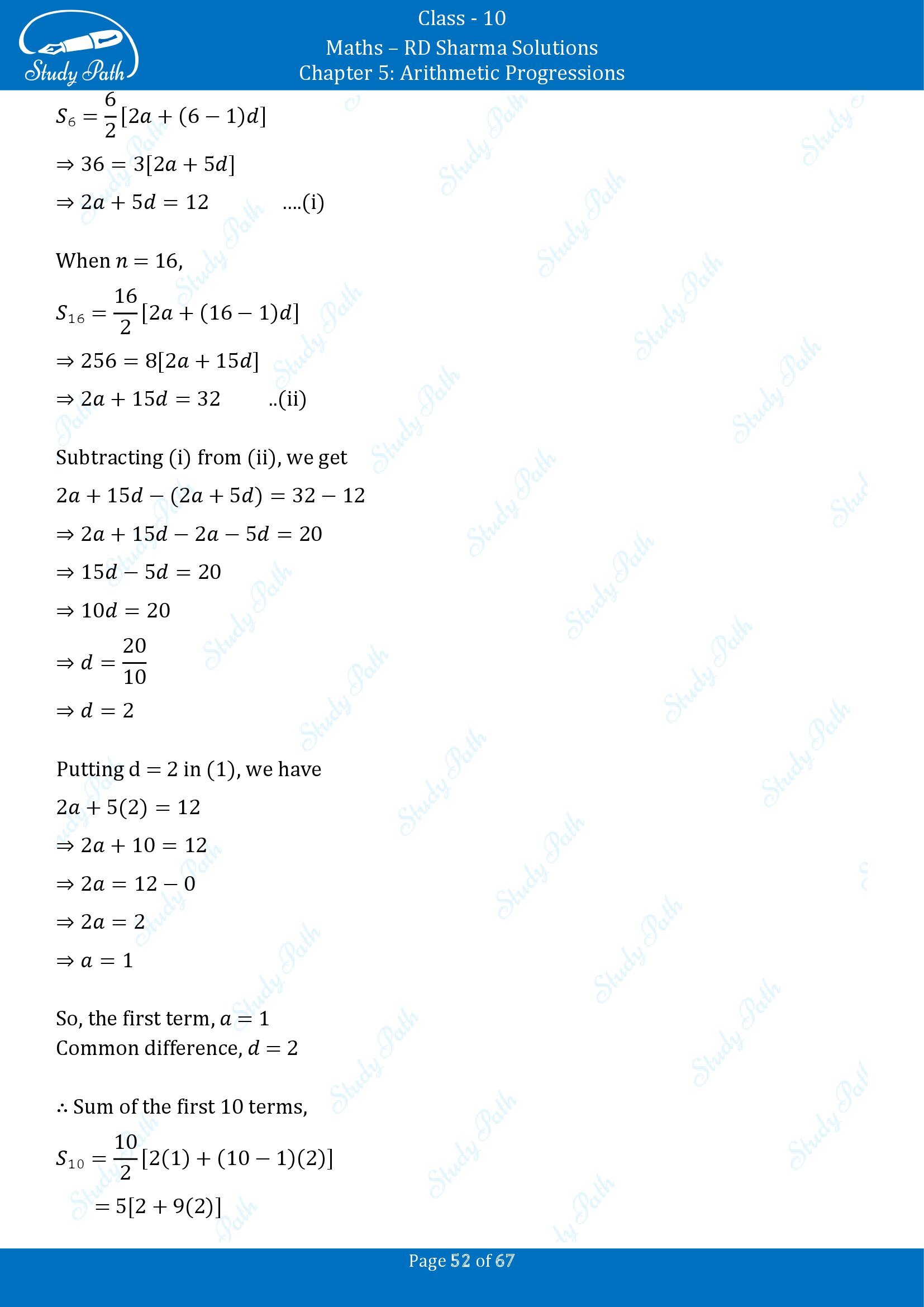 RD Sharma Solutions Class 10 Chapter 5 Arithmetic Progressions Exercise 5.6 00052