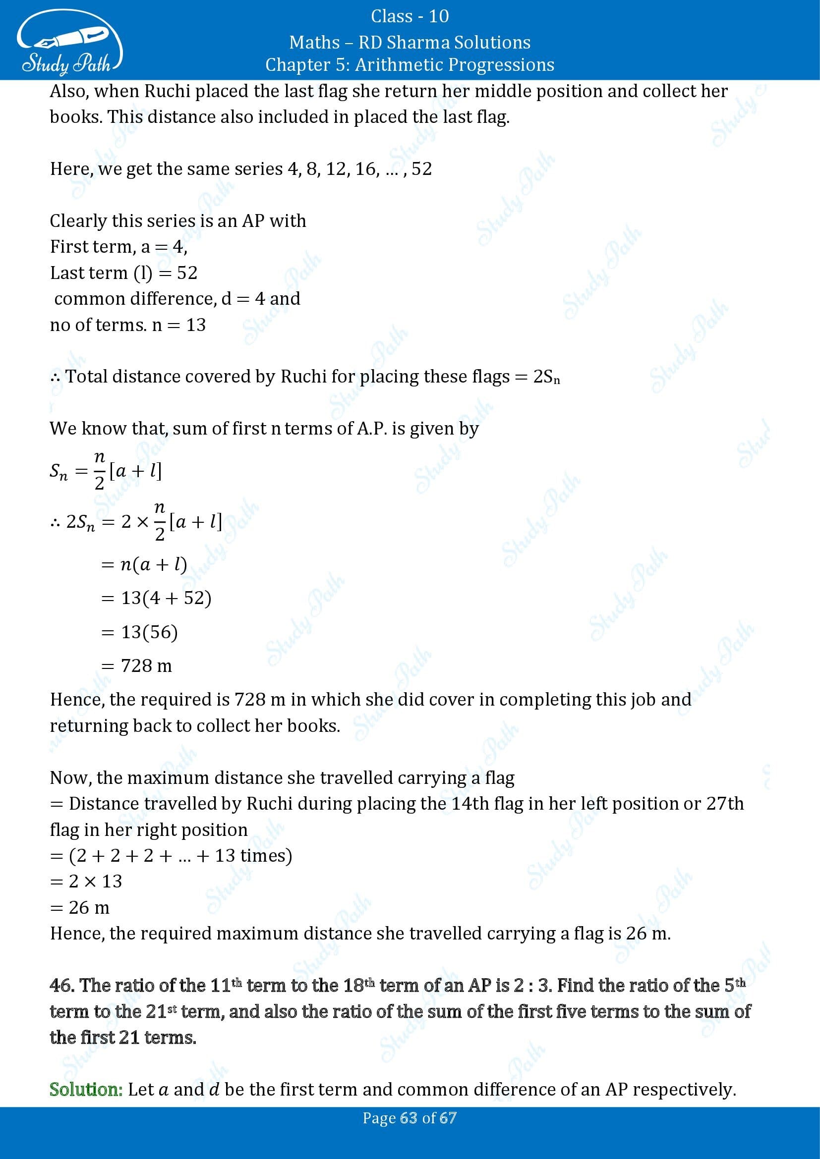 RD Sharma Solutions Class 10 Chapter 5 Arithmetic Progressions Exercise 5.6 00063