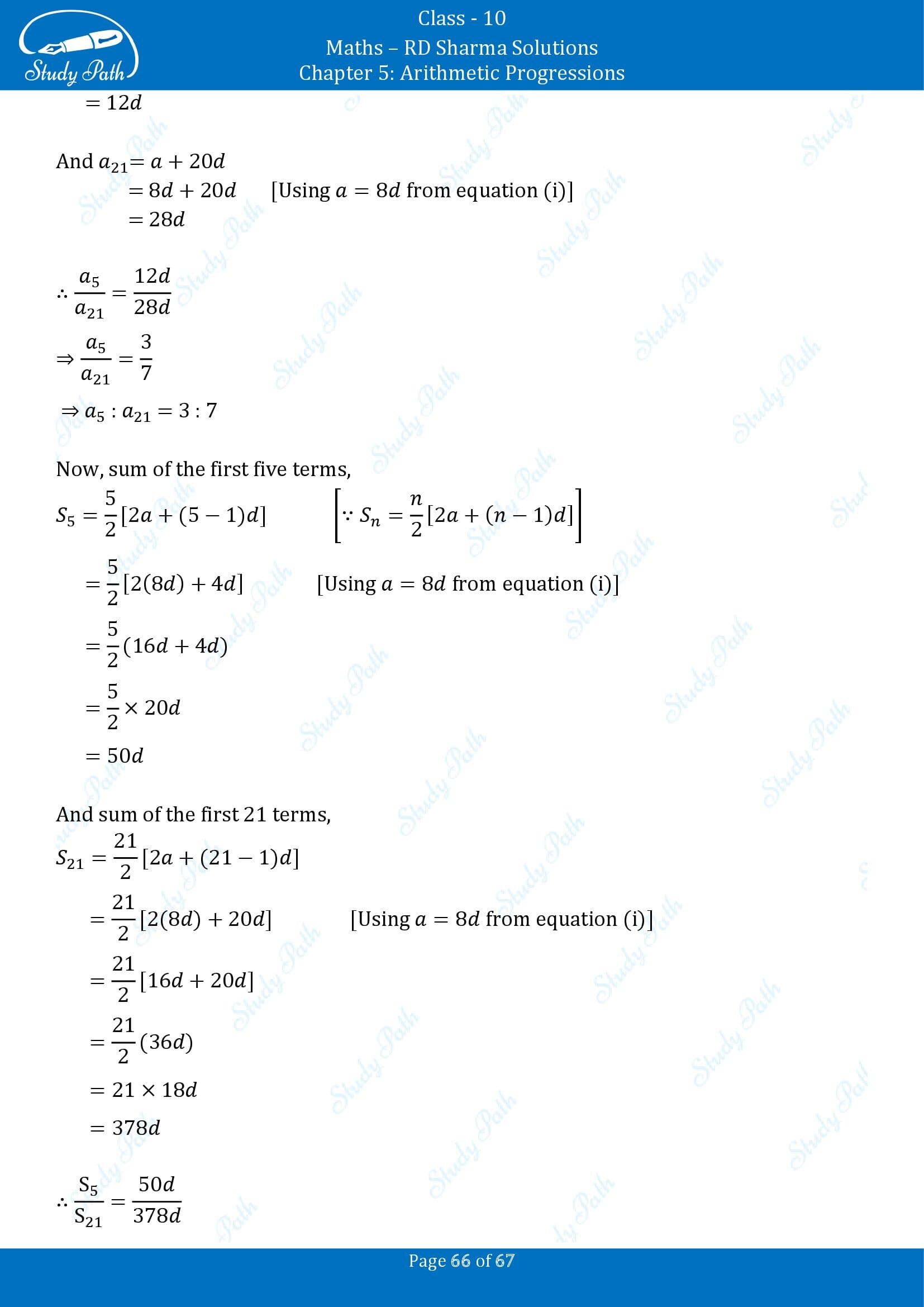 RD Sharma Solutions Class 10 Chapter 5 Arithmetic Progressions Exercise 5.6 00066