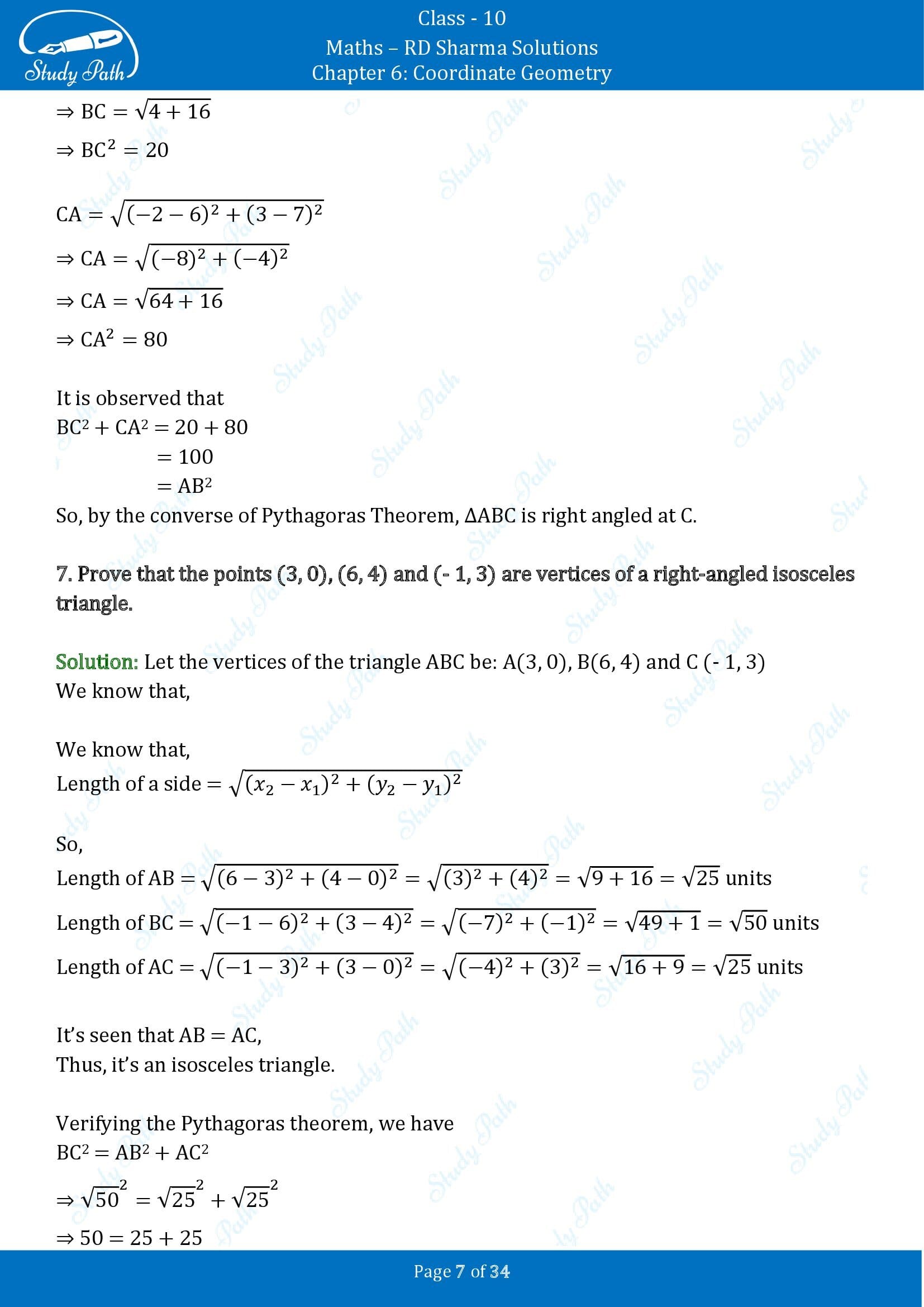 RD Sharma Solutions Class 10 Chapter 6 Coordinate Geometry Exercise 6.2 00007