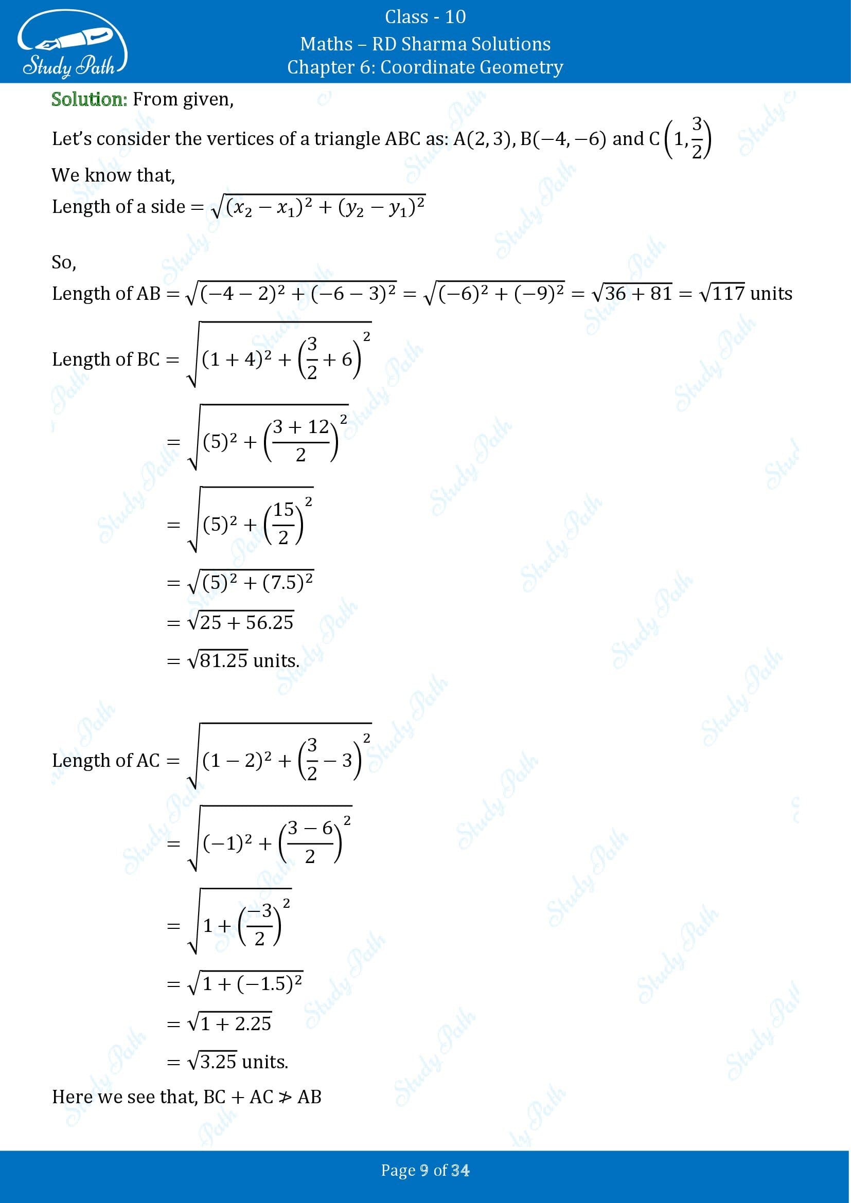 RD Sharma Solutions Class 10 Chapter 6 Coordinate Geometry Exercise 6.2 00009