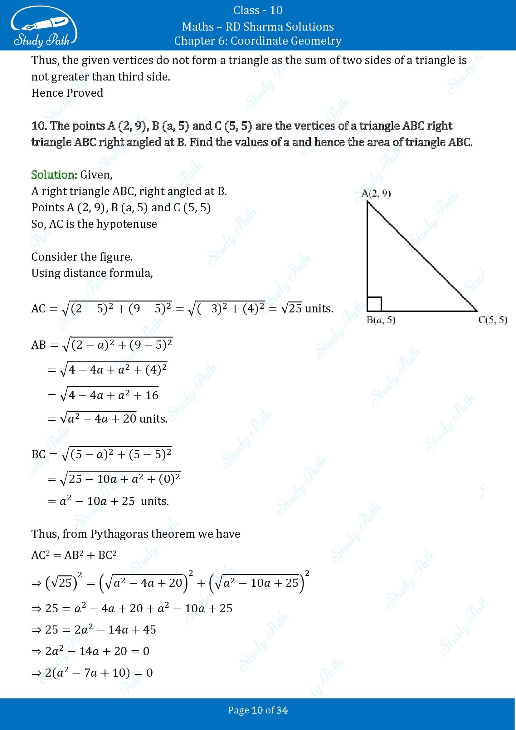 RD Sharma Solutions Class 10 Chapter 6 Coordinate Geometry Exercise 6.2 00010