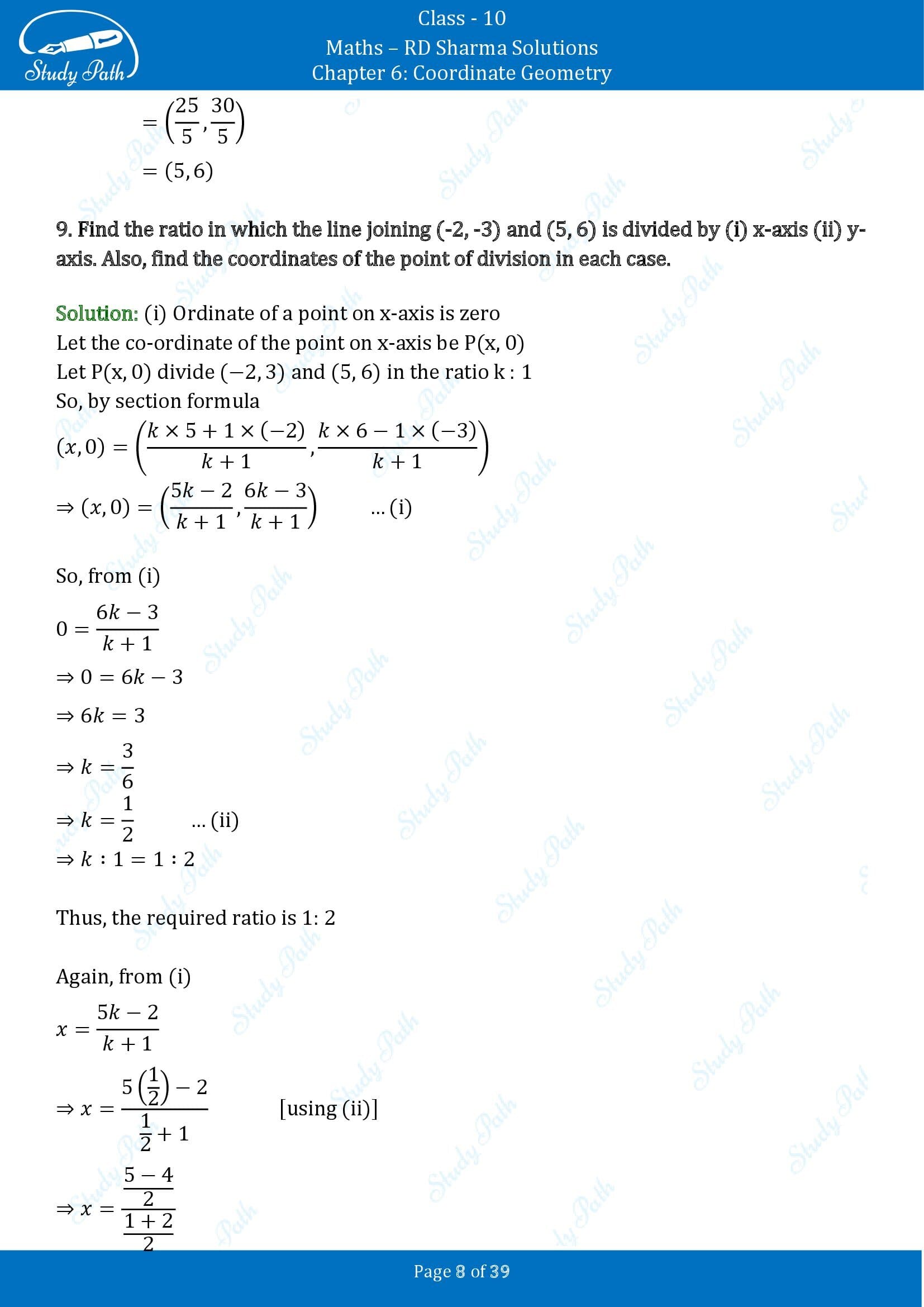 RD Sharma Solutions Class 10 Chapter 6 Coordinate Geometry Exercise 6.3 00008