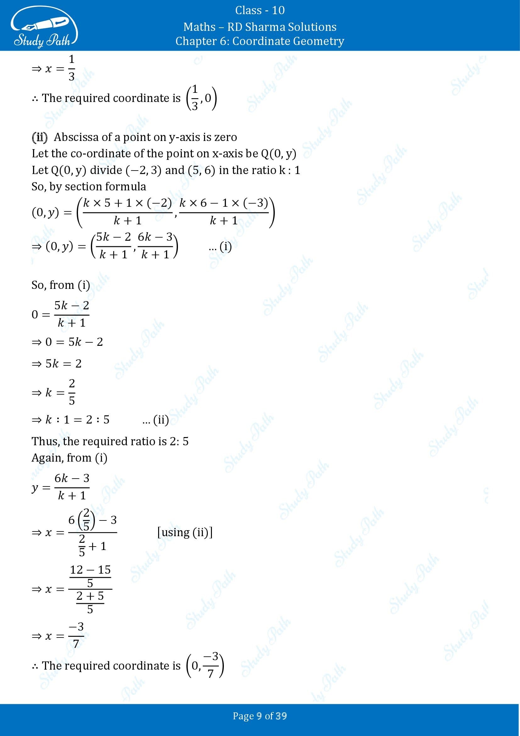 RD Sharma Solutions Class 10 Chapter 6 Coordinate Geometry Exercise 6.3 00009