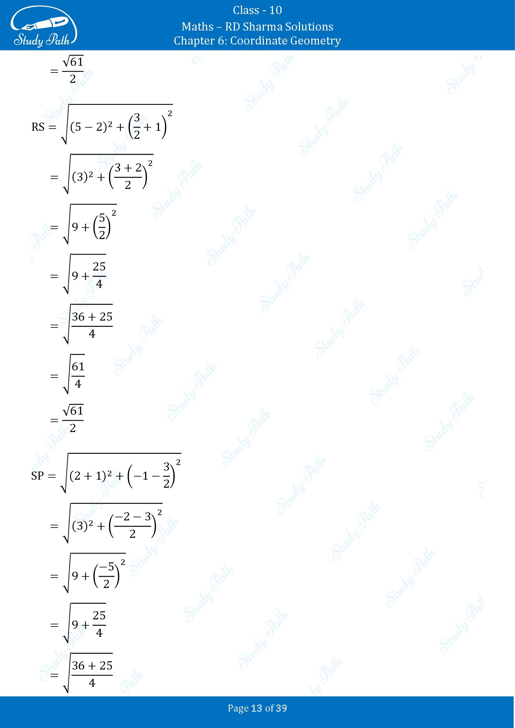 RD Sharma Solutions Class 10 Chapter 6 Coordinate Geometry Exercise 6.3 00013