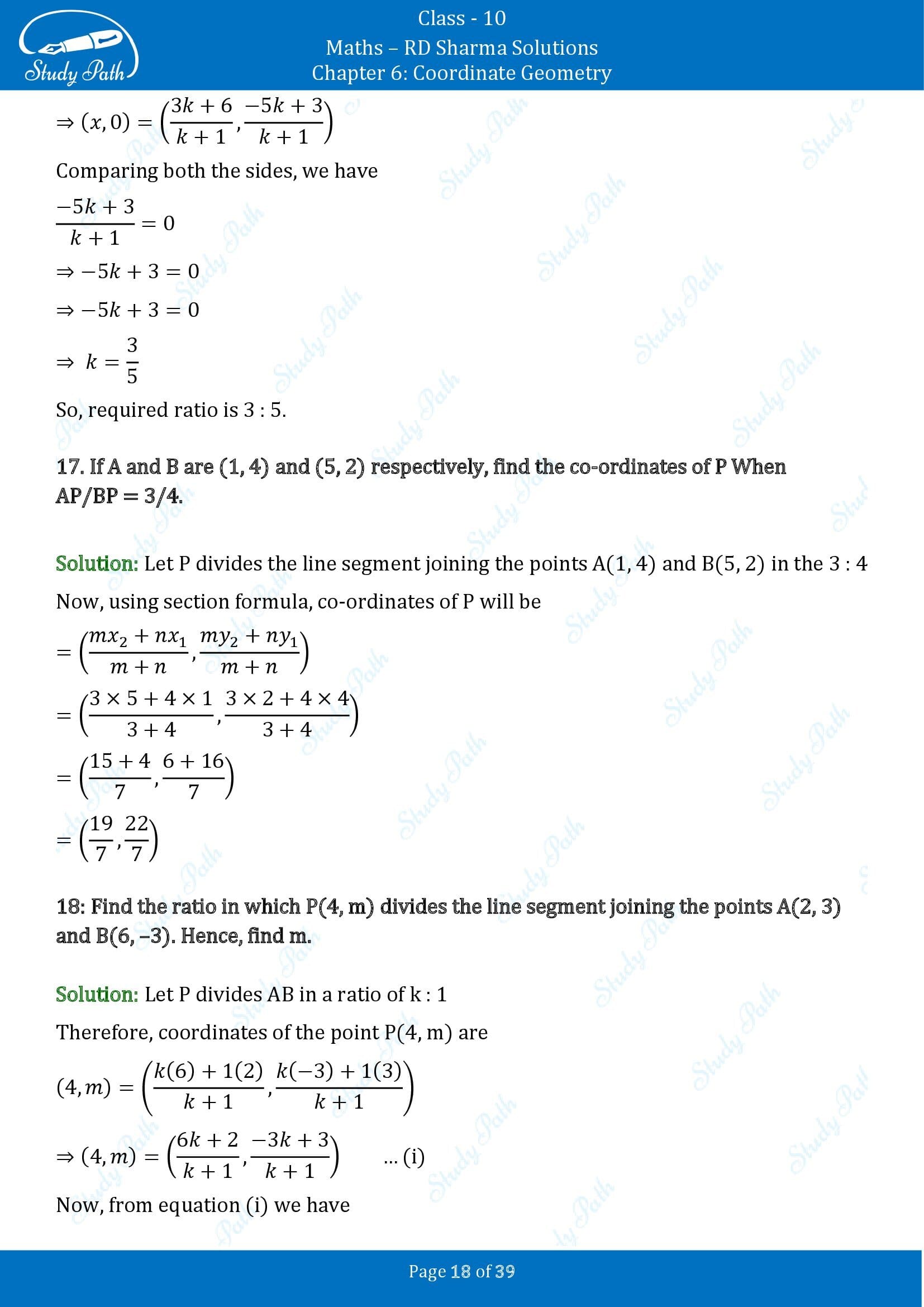 RD Sharma Solutions Class 10 Chapter 6 Coordinate Geometry Exercise 6.3 00018