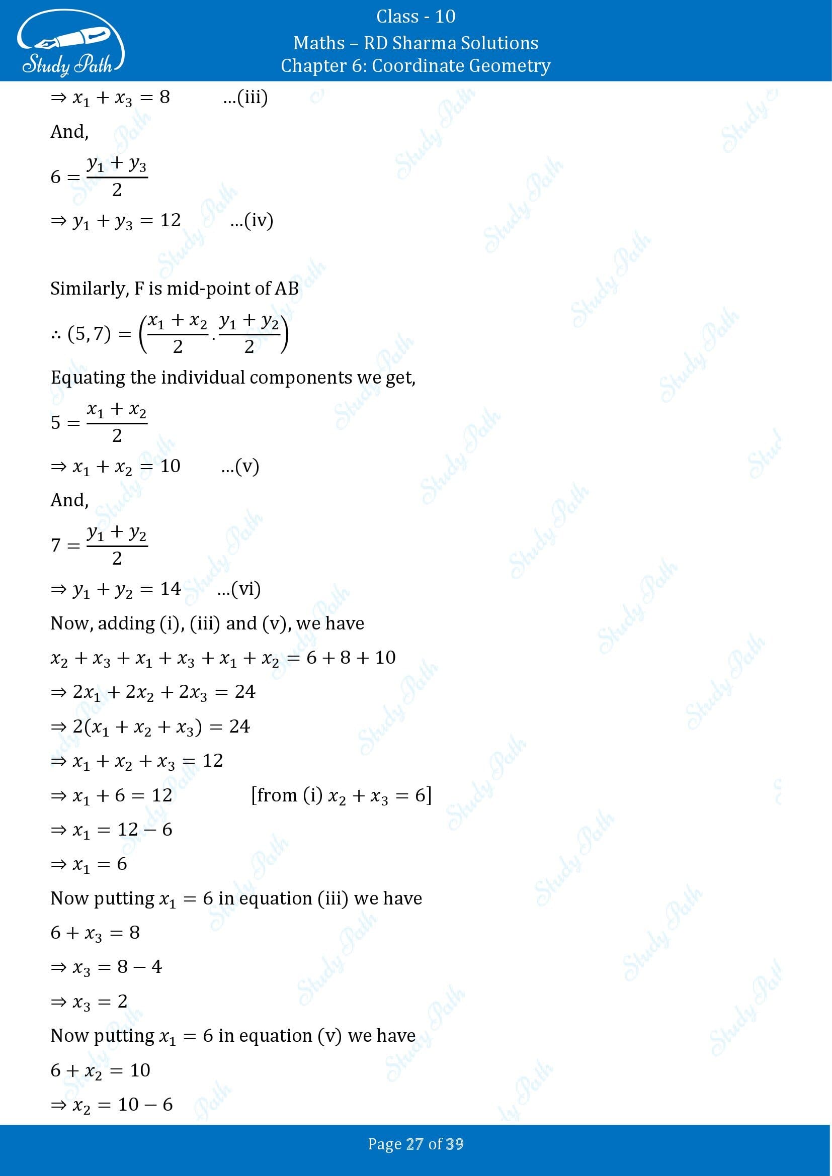 RD Sharma Solutions Class 10 Chapter 6 Coordinate Geometry Exercise 6.3 00027