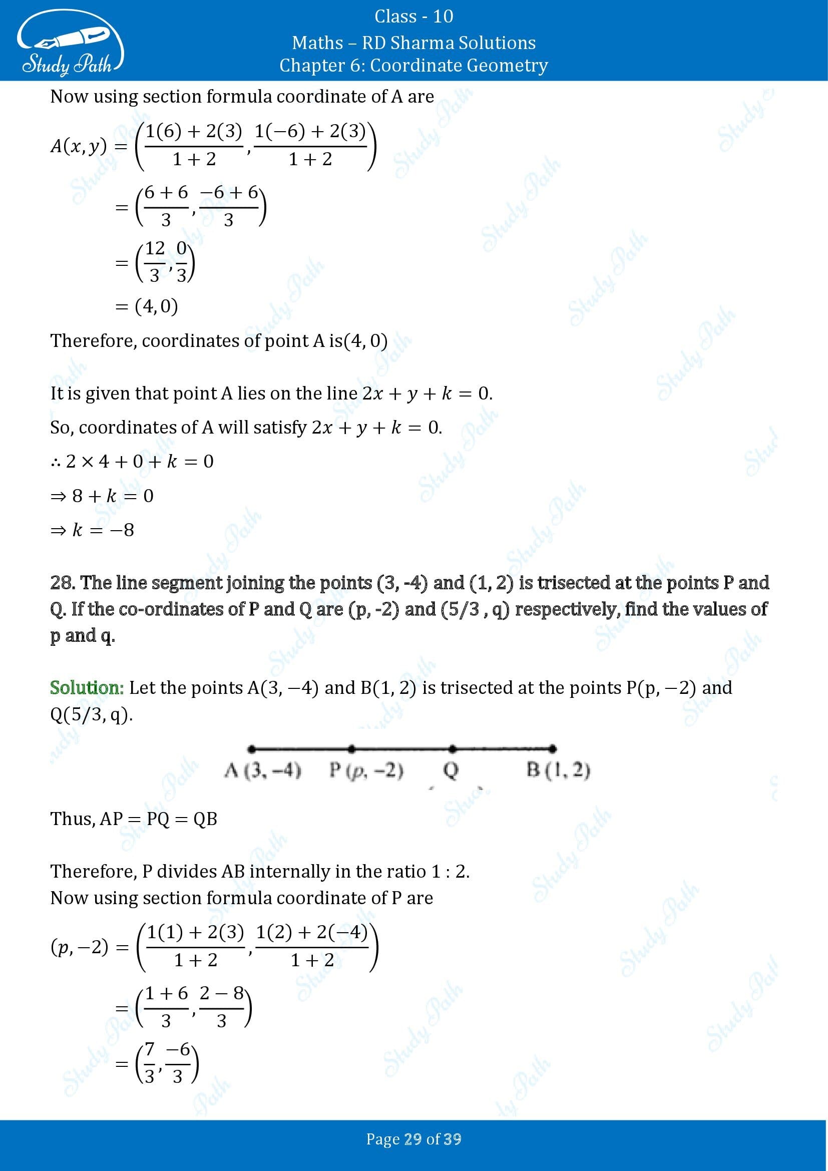 RD Sharma Solutions Class 10 Chapter 6 Coordinate Geometry Exercise 6.3 00029