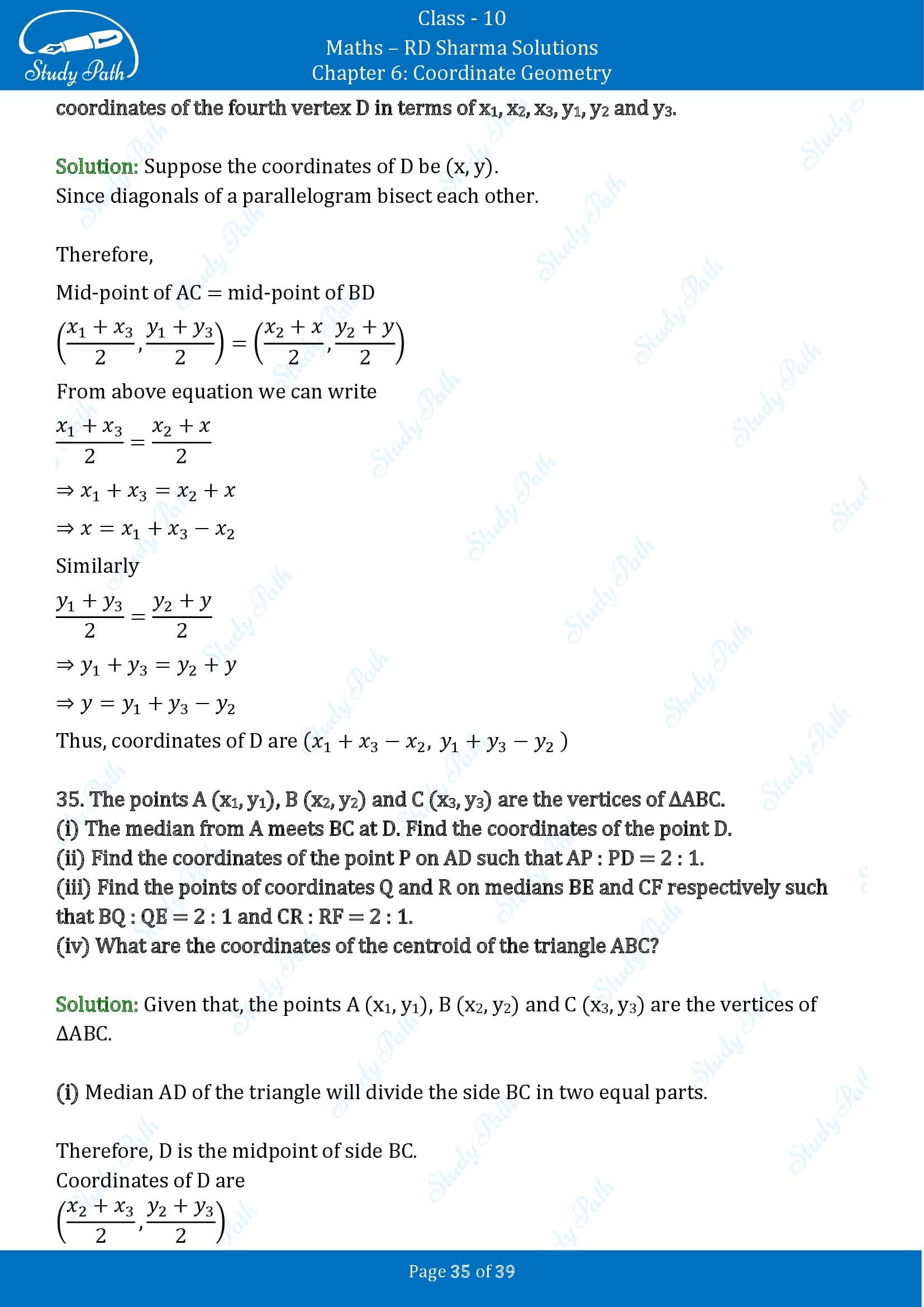 RD Sharma Solutions Class 10 Chapter 6 Coordinate Geometry Exercise 6.3 00035