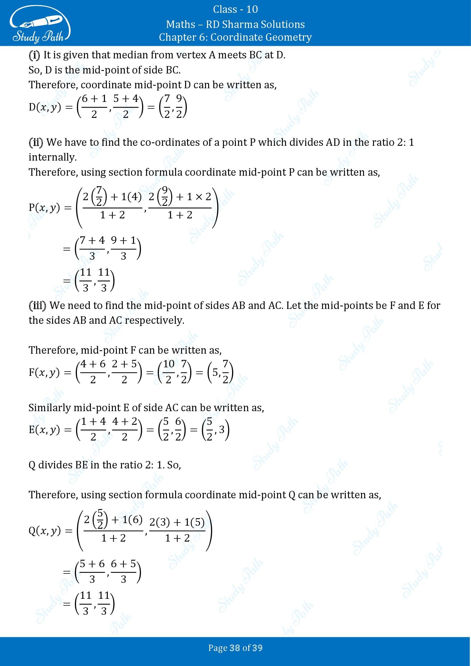 RD Sharma Solutions Class 10 Chapter 6 Coordinate Geometry Exercise 6.3 00038