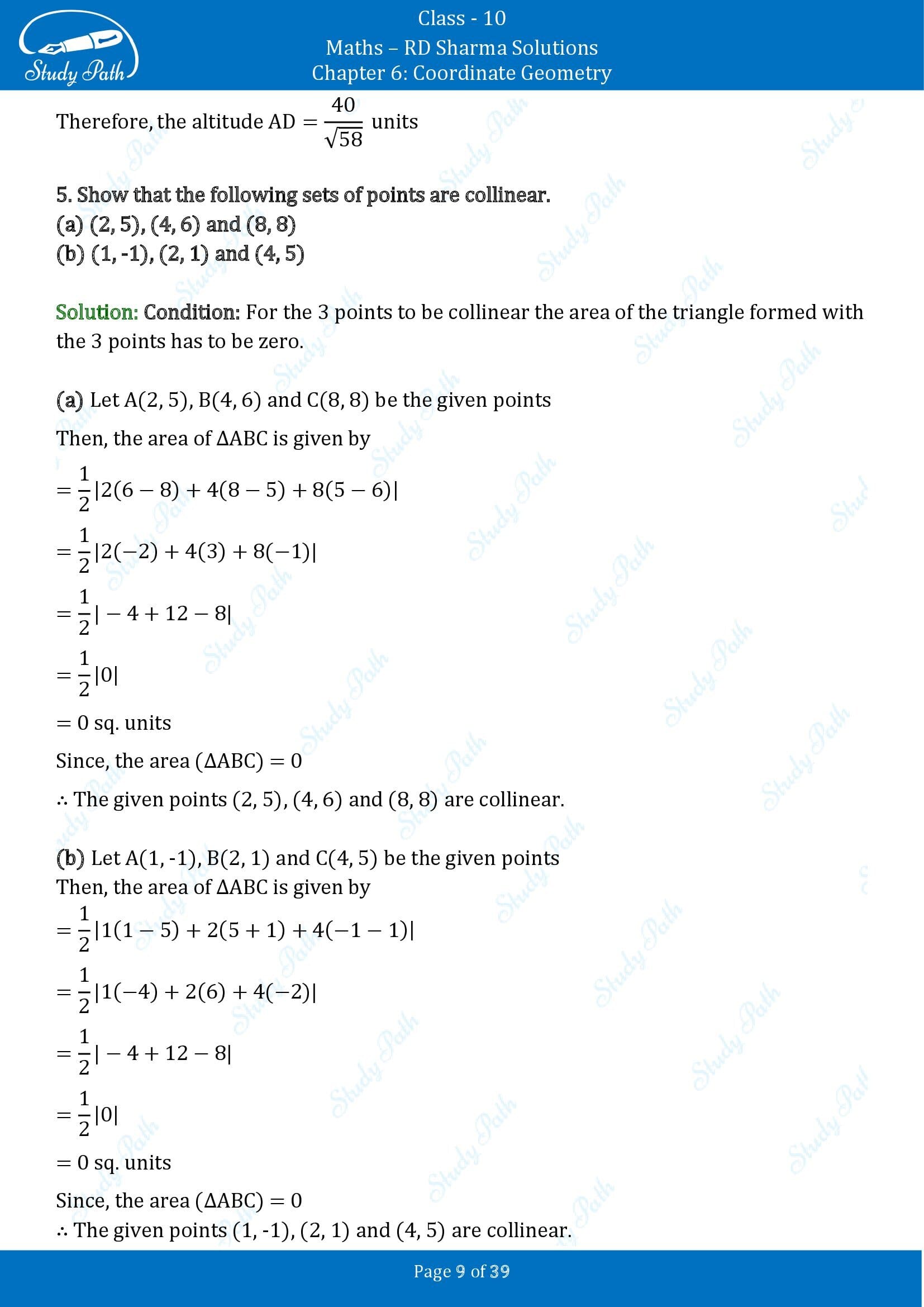 RD Sharma Solutions Class 10 Chapter 6 Coordinate Geometry Exercise 6.5 00009