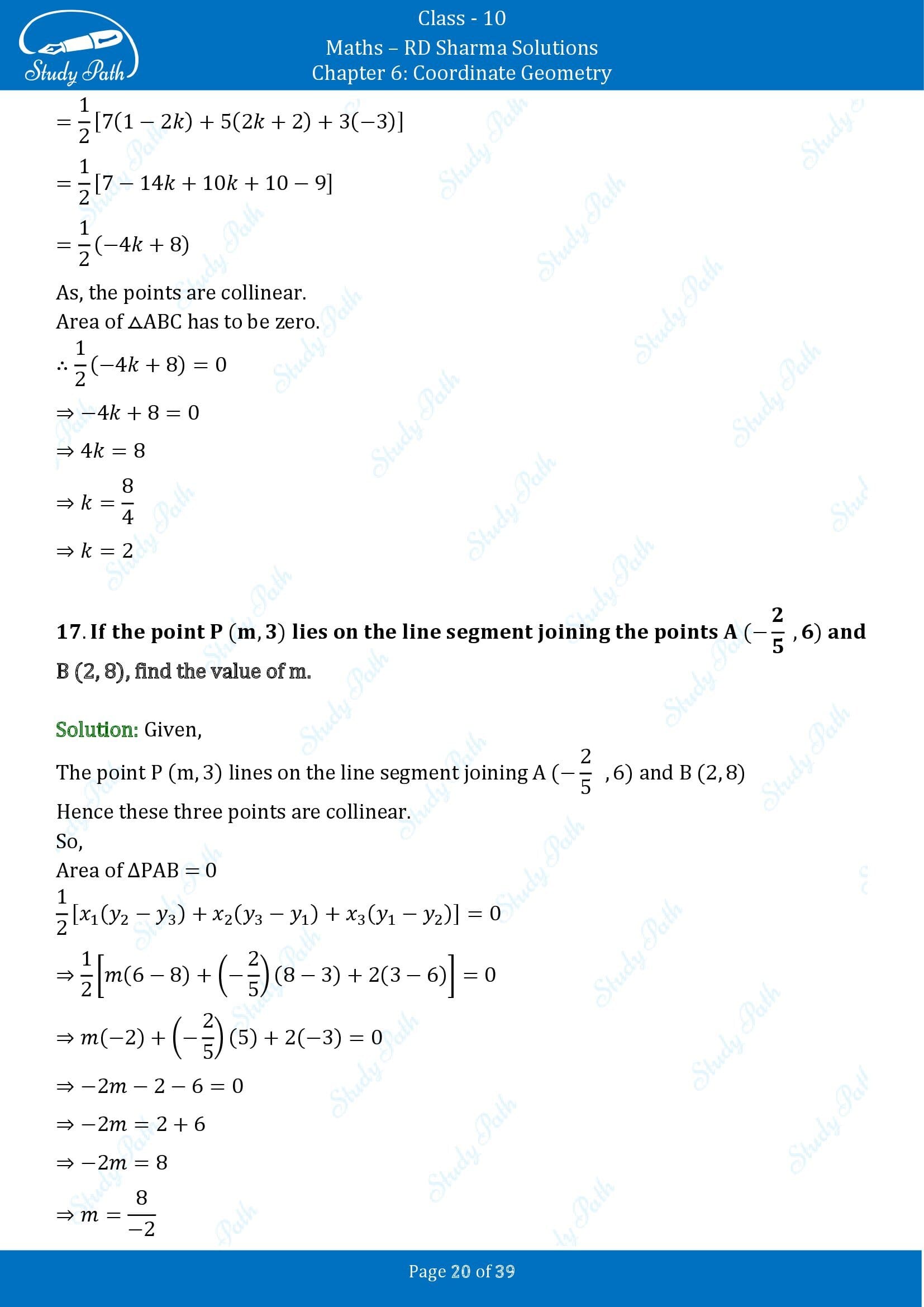 RD Sharma Solutions Class 10 Chapter 6 Coordinate Geometry Exercise 6.5 00020