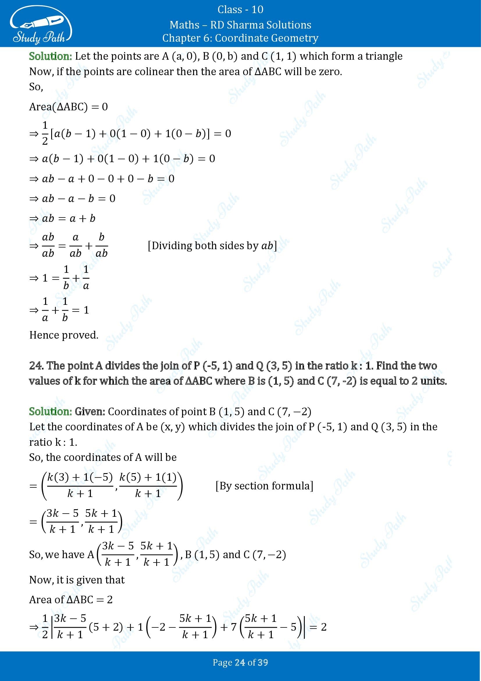 RD Sharma Solutions Class 10 Chapter 6 Coordinate Geometry Exercise 6.5 00024