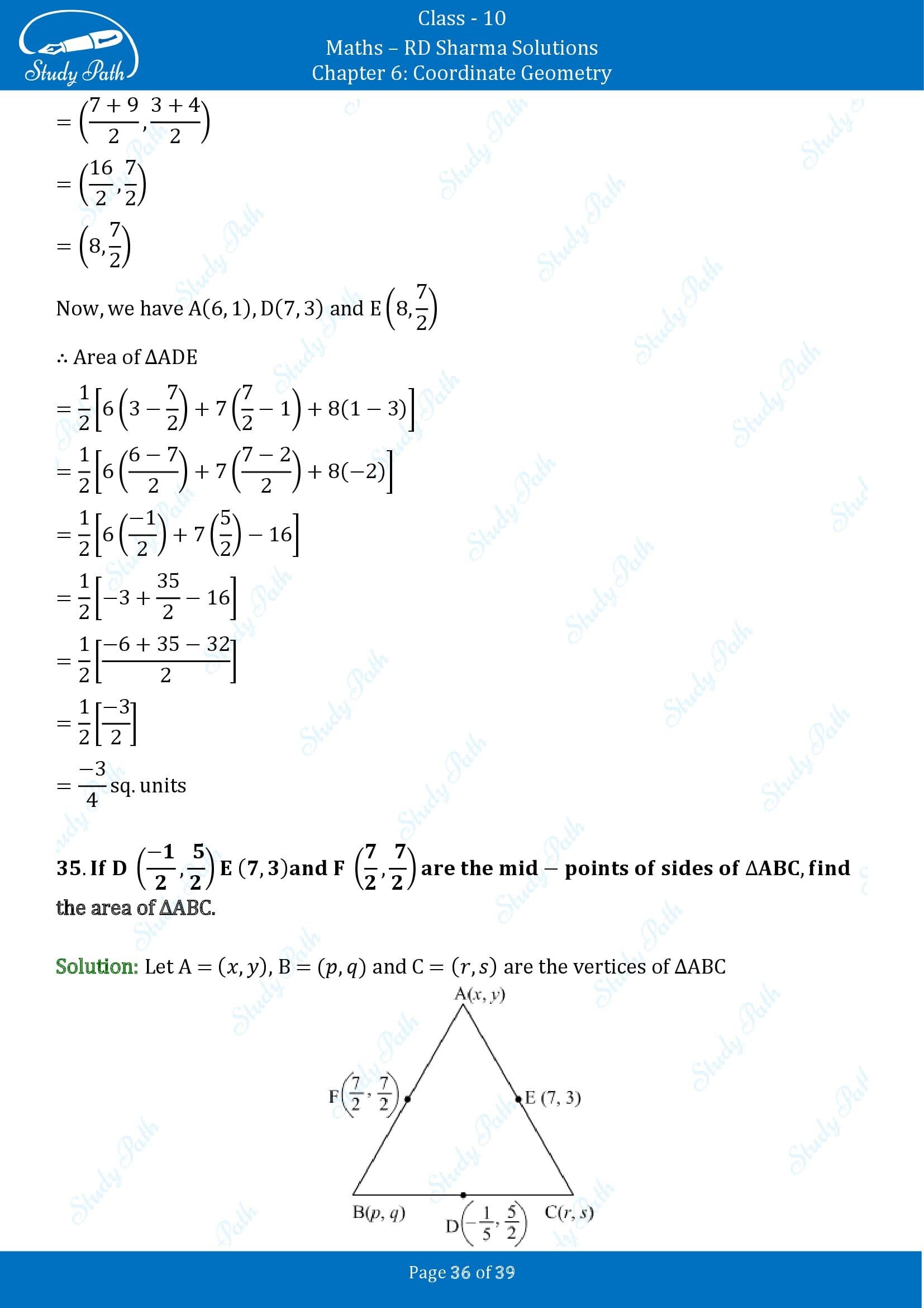 RD Sharma Solutions Class 10 Chapter 6 Coordinate Geometry Exercise 6.5 00036