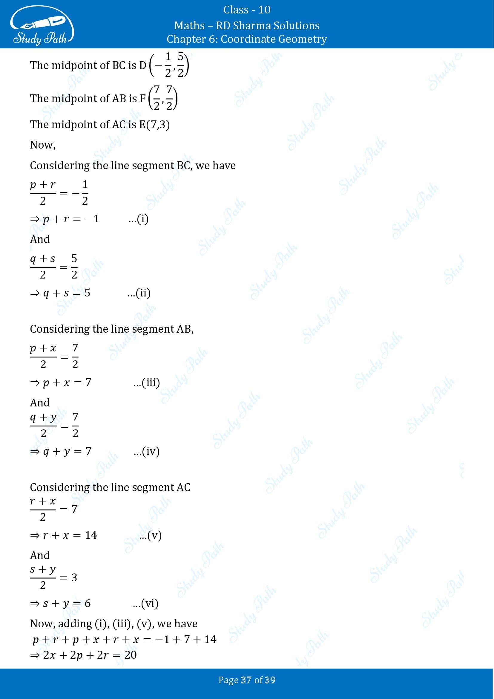 RD Sharma Solutions Class 10 Chapter 6 Coordinate Geometry Exercise 6.5 00037