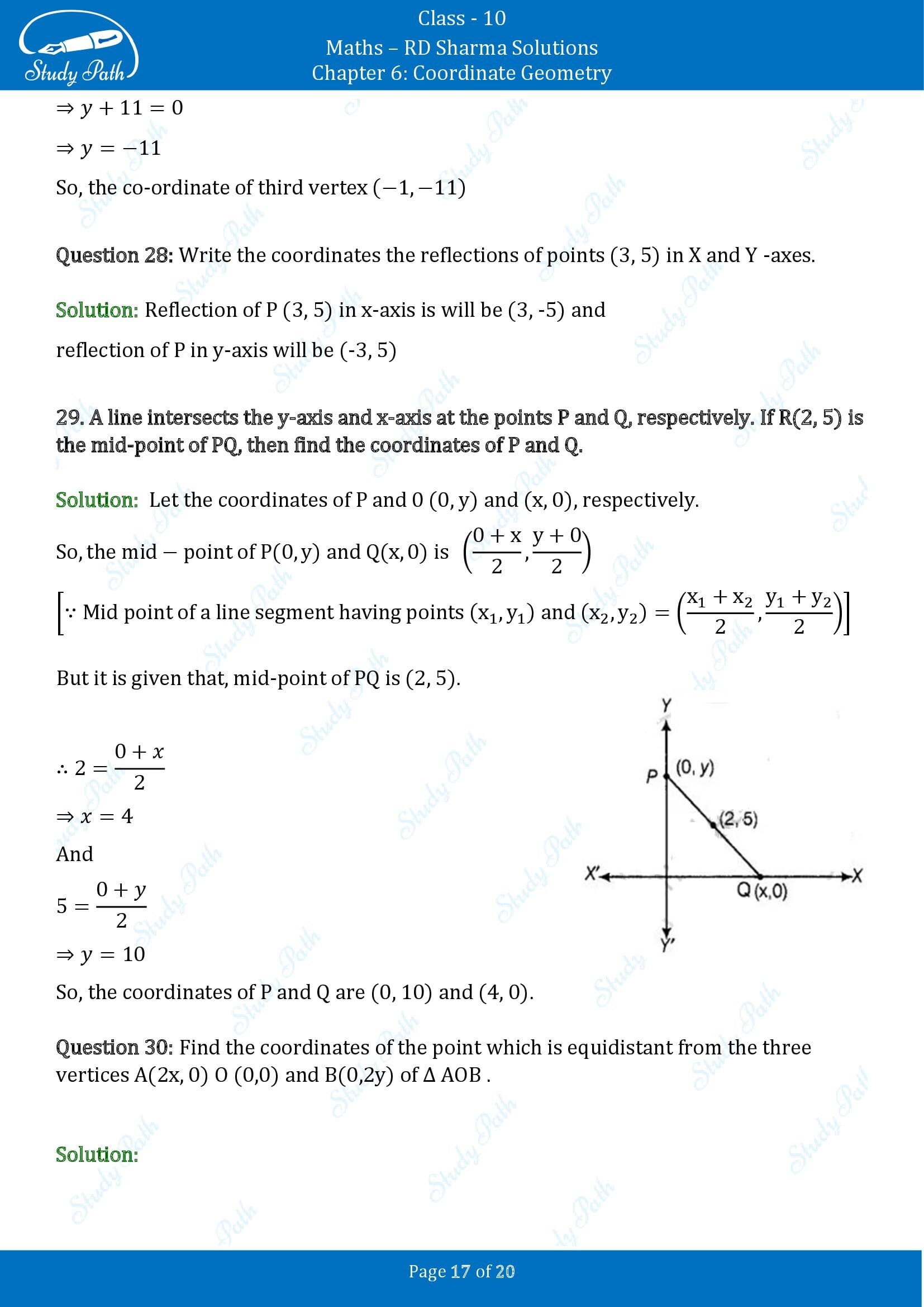 RD Sharma Solutions Class 10 Chapter 6 Coordinate Geometry Very Short Answer Type Questions VSAQs 00017