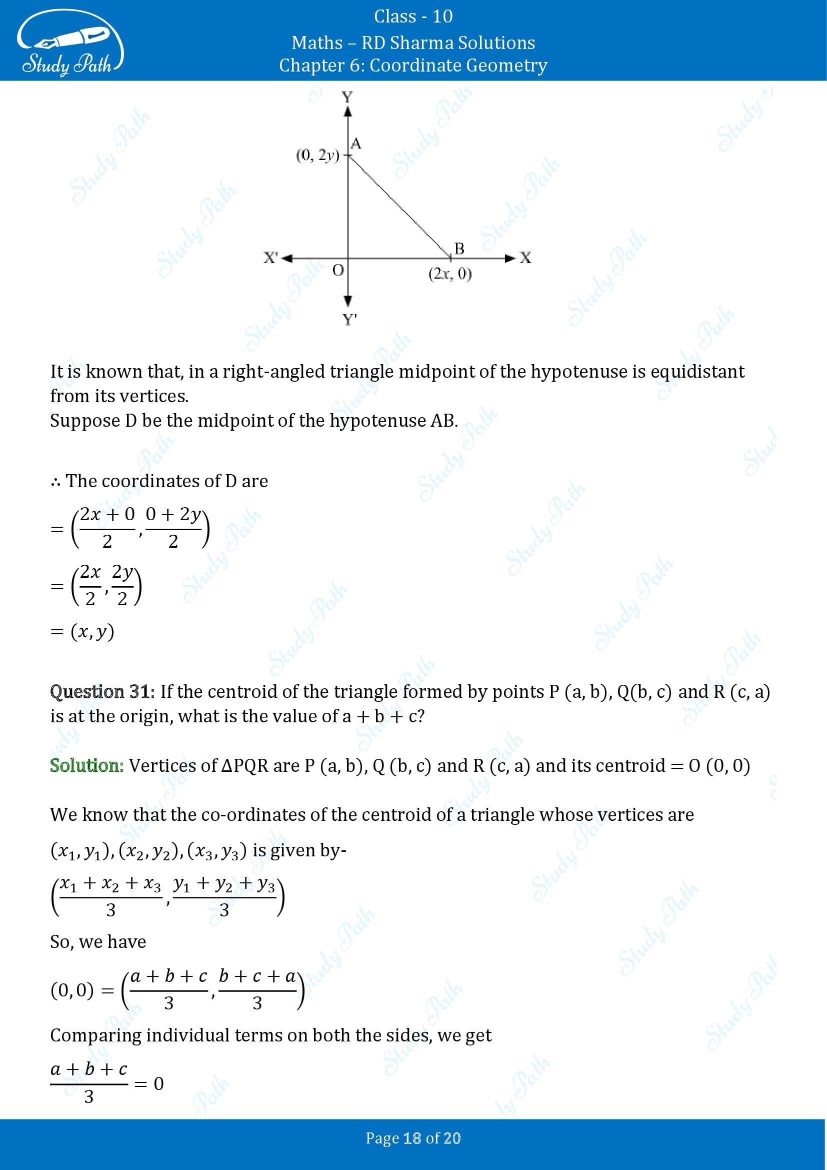 RD Sharma Solutions Class 10 Chapter 6 Coordinate Geometry Very Short Answer Type Questions VSAQs 00018