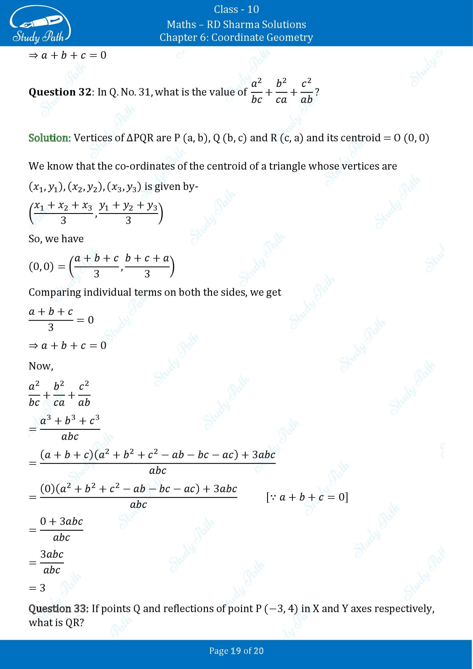 RD Sharma Solutions Class 10 Chapter 6 Coordinate Geometry Very Short Answer Type Questions VSAQs 00019