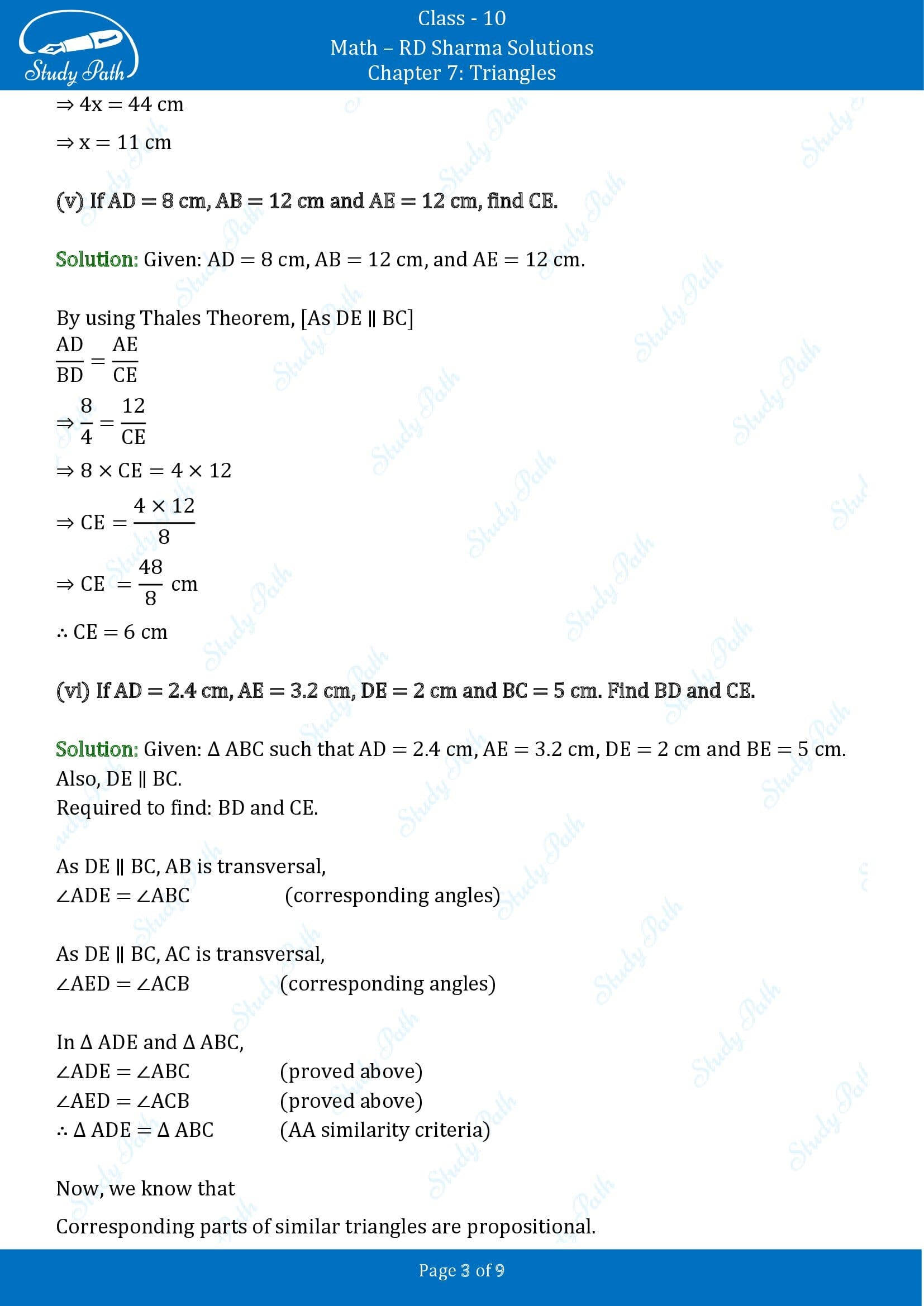 RD Sharma Solutions Class 10 Chapter 7 Triangles Exercise 7.2 00003