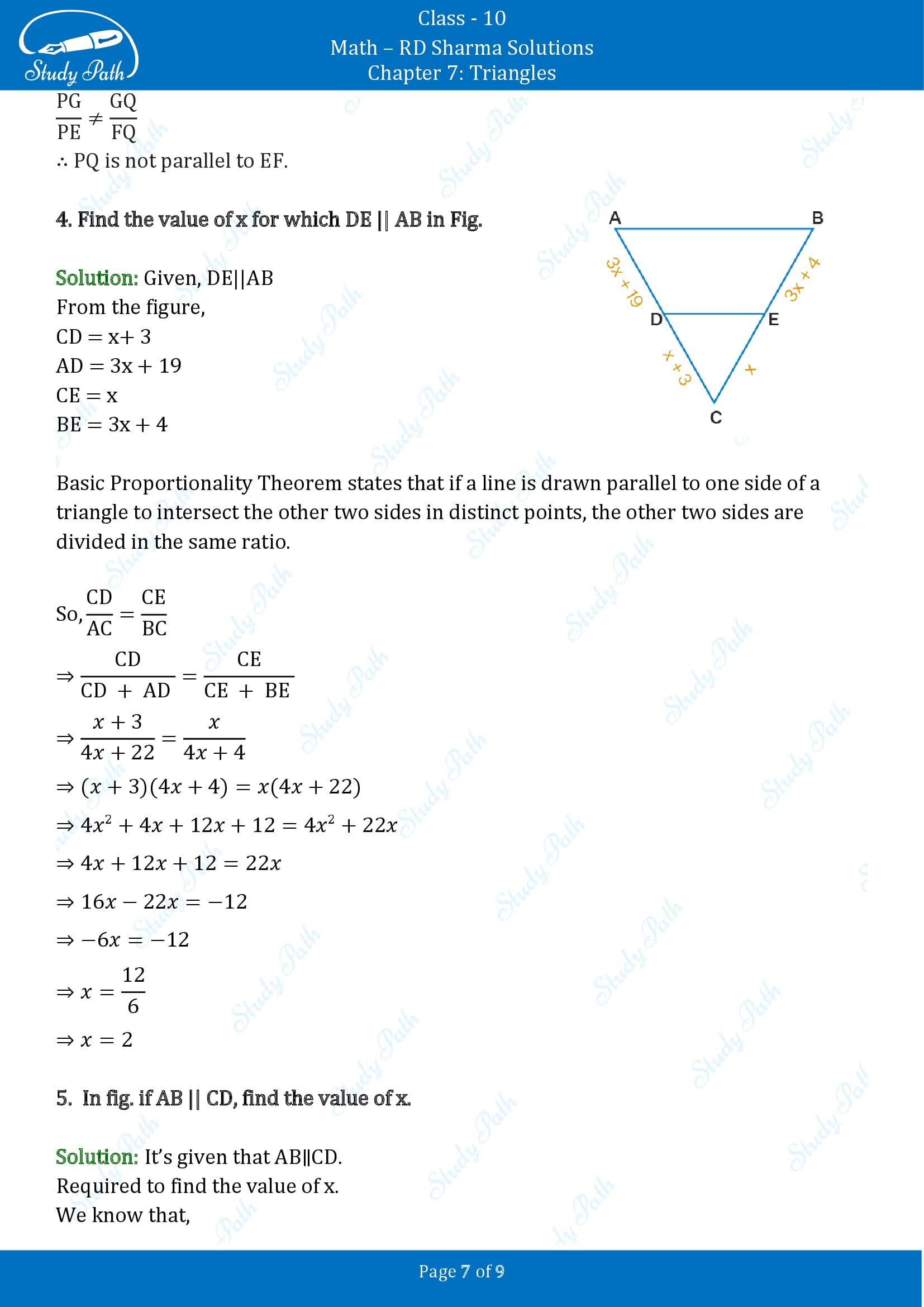 RD Sharma Solutions Class 10 Chapter 7 Triangles Exercise 7.2 00007